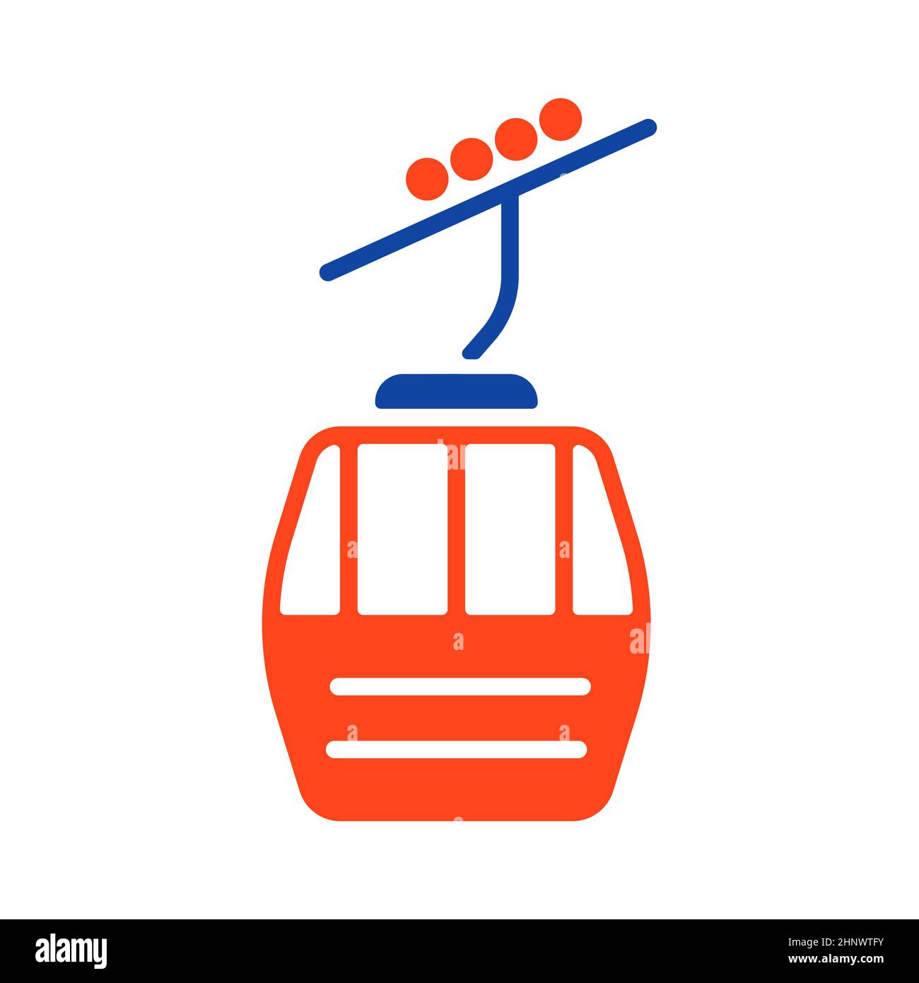 Skilift Gondel flache Vektor Glyphe Symbol. Graph Symbol für Reise-und Tourismus-Website und Apps Design, Logo, App, UI Stockfoto