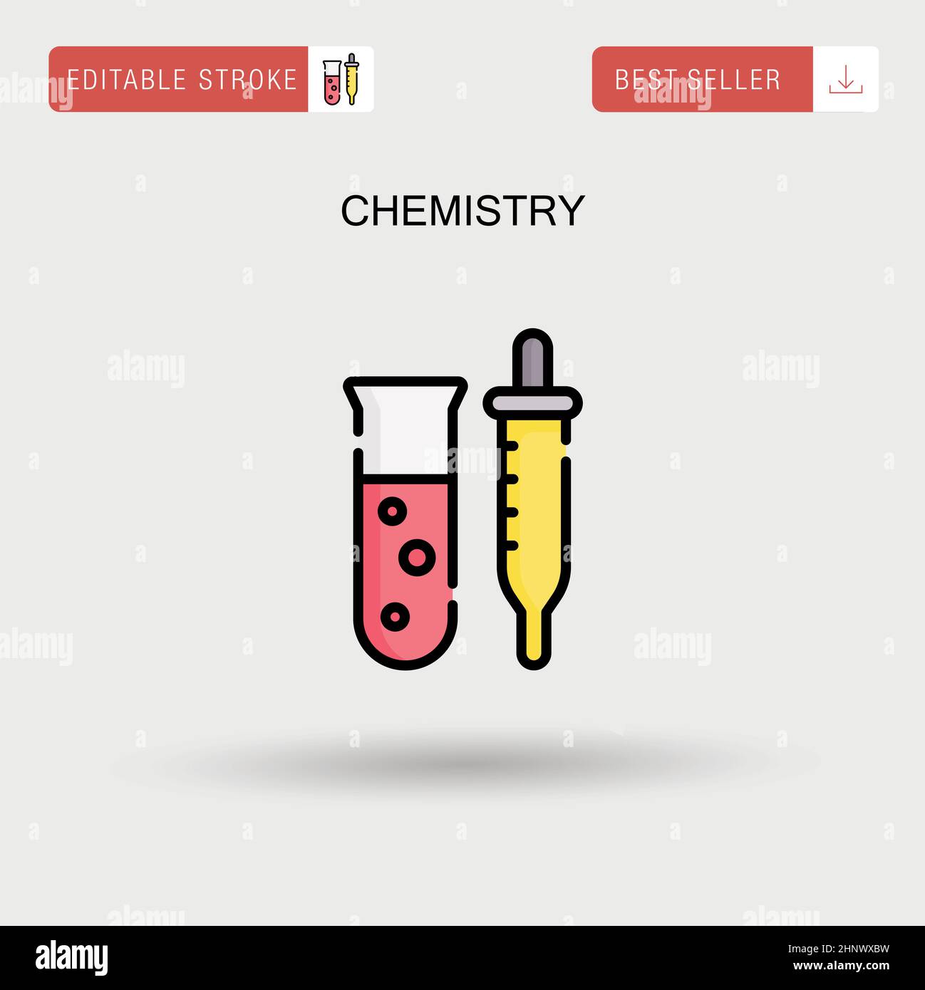 Einfaches Vektor-Symbol für Chemie. Stock Vektor