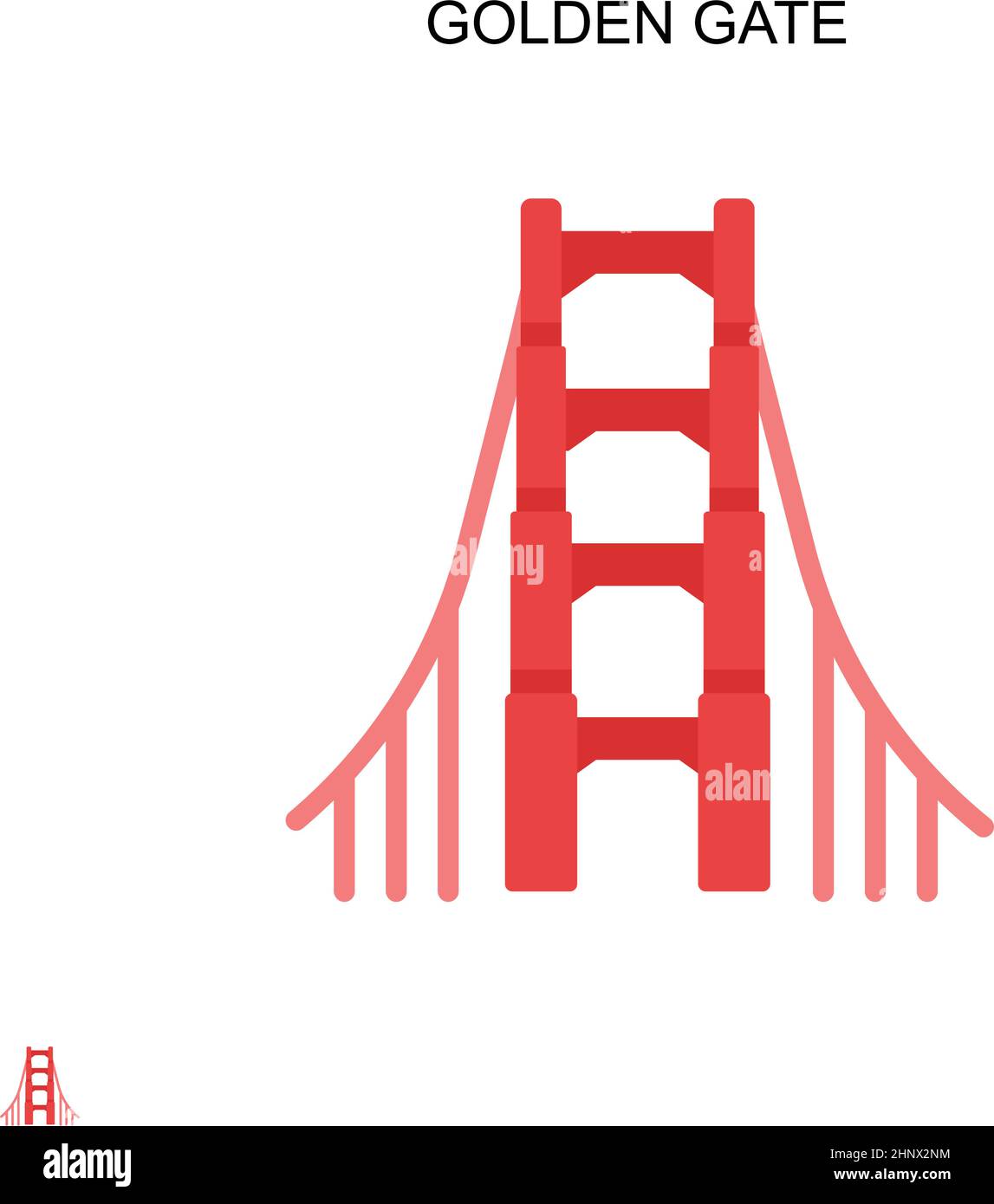 Golden Gate einfaches Vektor-Symbol. Illustration Symbol Design-Vorlage für Web mobile UI-Element. Stock Vektor