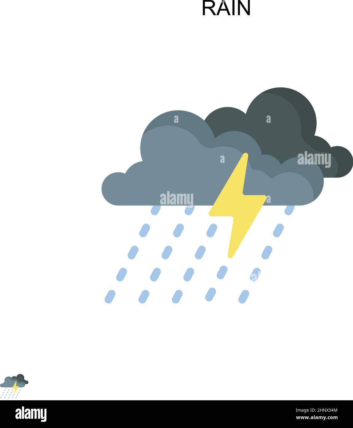 Einfaches Vektorsymbol „Rain“. Illustration Symbol Design-Vorlage für Web mobile UI-Element. Stock Vektor