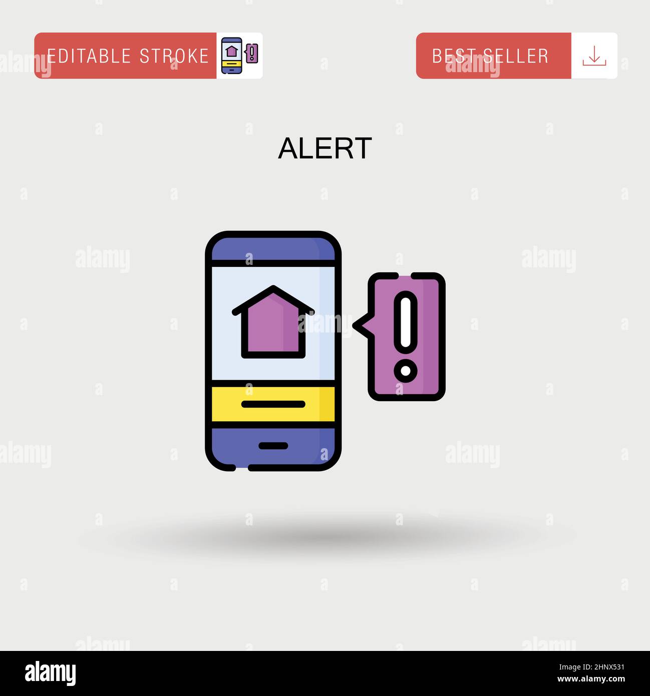 Einfaches Vektor-Symbol für Warnmeldungen. Stock Vektor