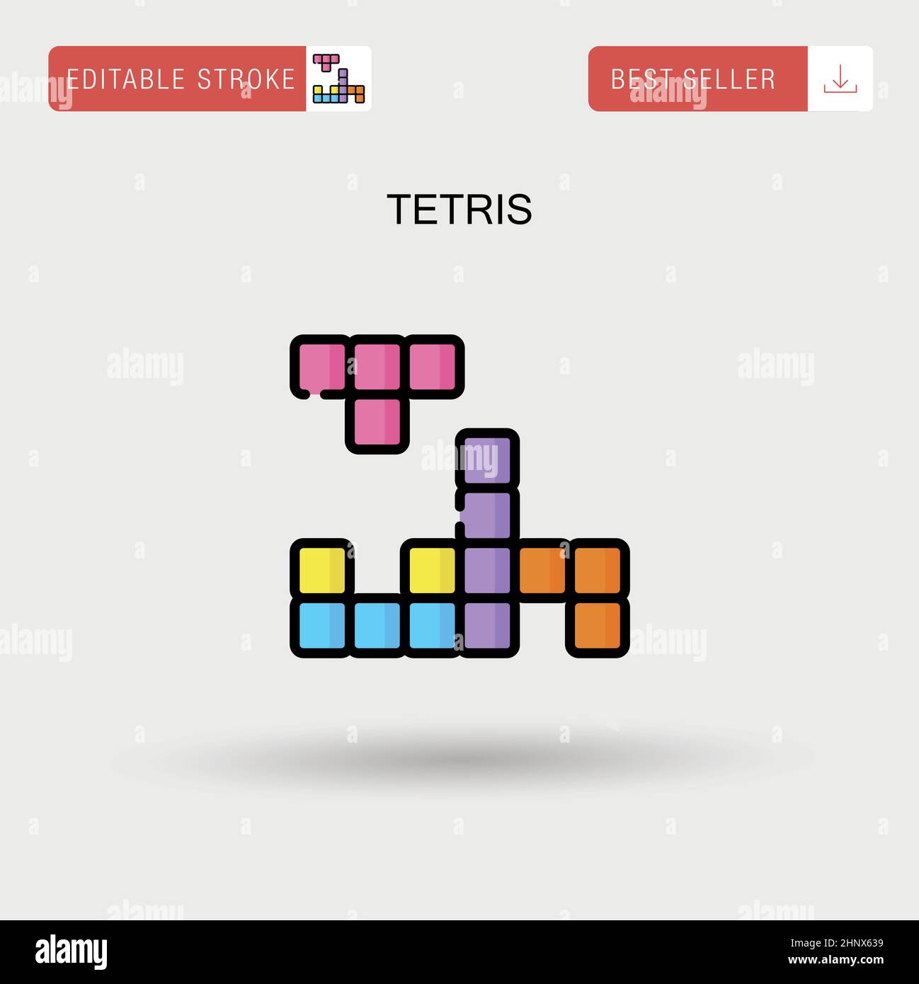 Einfaches Vektorsymbol Tetris. Stock Vektor