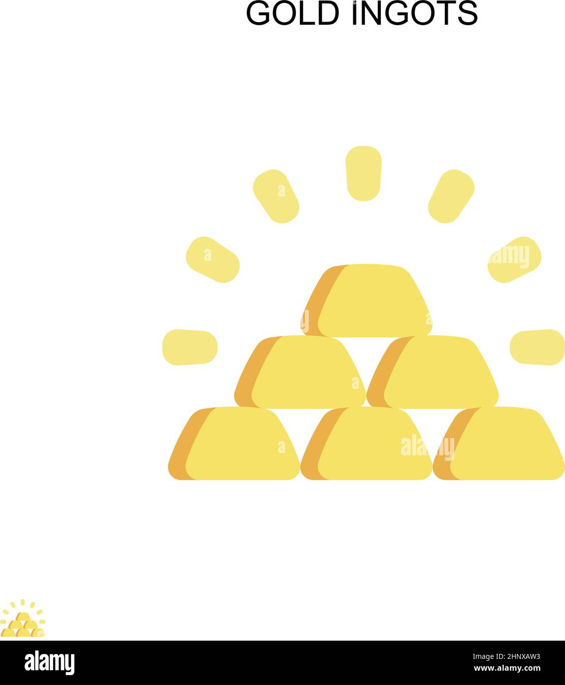 Einfaches Vektorsymbol für Goldbarren. Illustration Symbol Design-Vorlage für Web mobile UI-Element. Stock Vektor