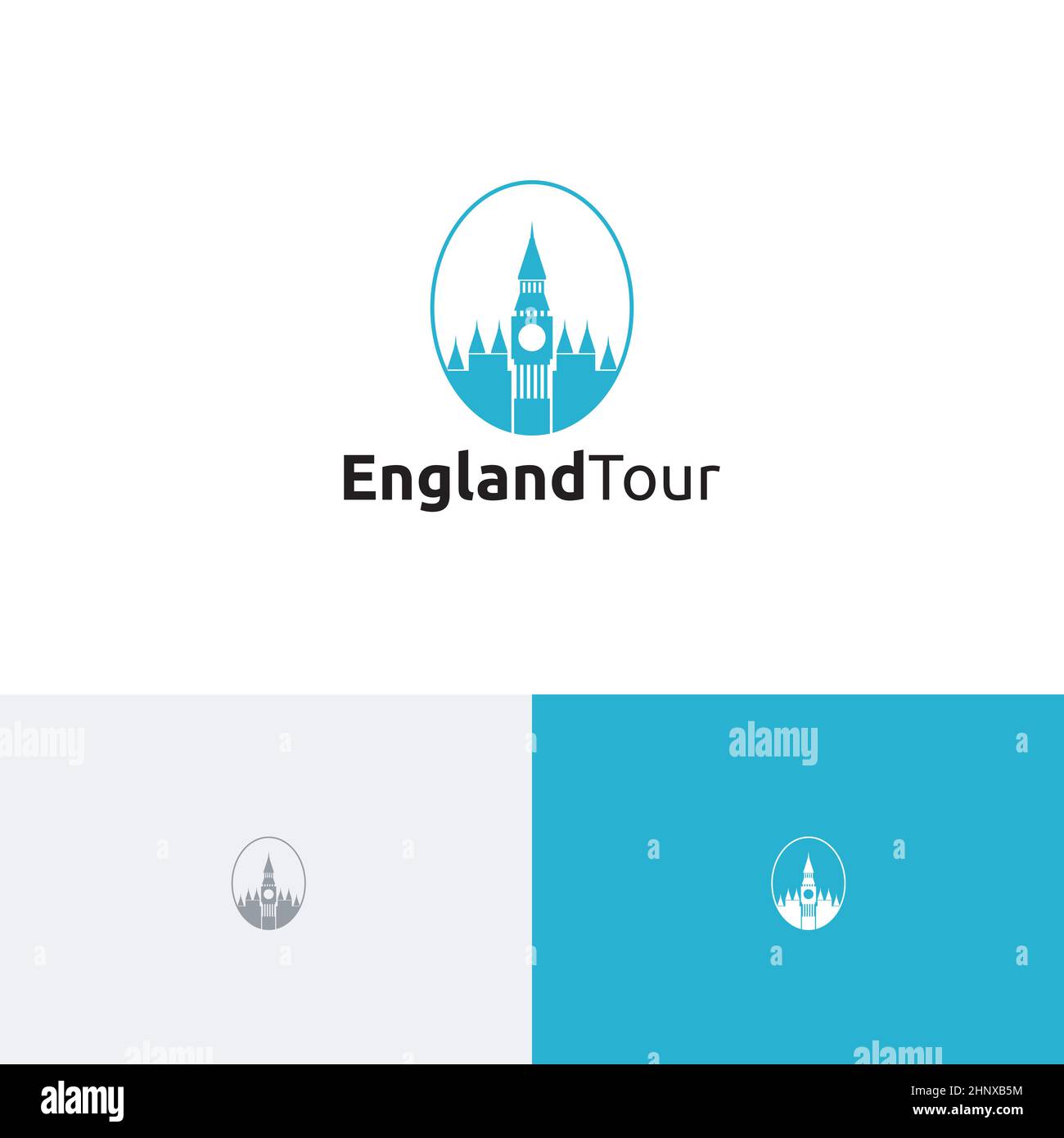 Big Ben London City England Tour Travel Holiday Agency Logo Stock Vektor