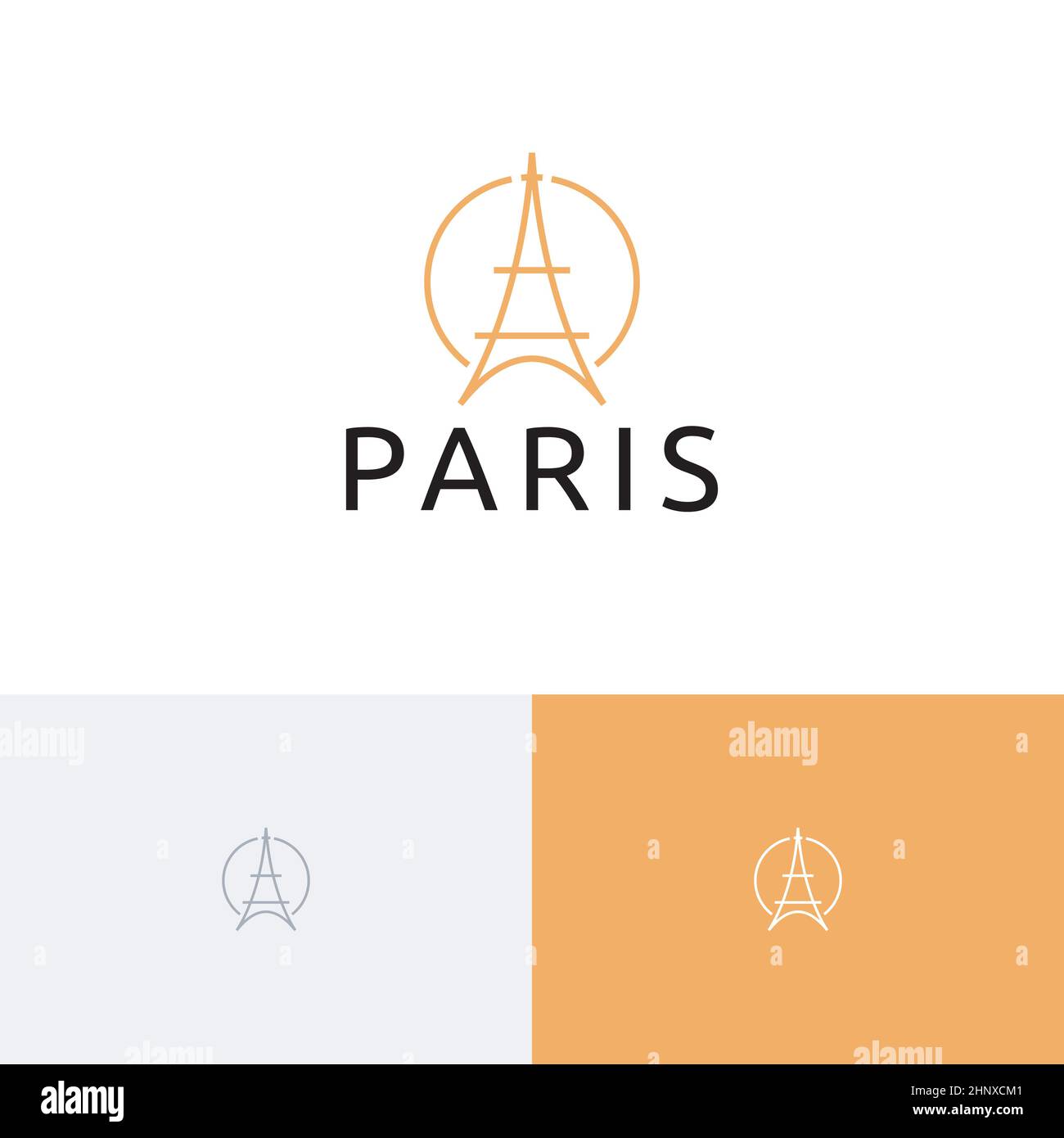 Paris City Eiffel Tour Travel Holiday Agency Line Logo Stock Vektor