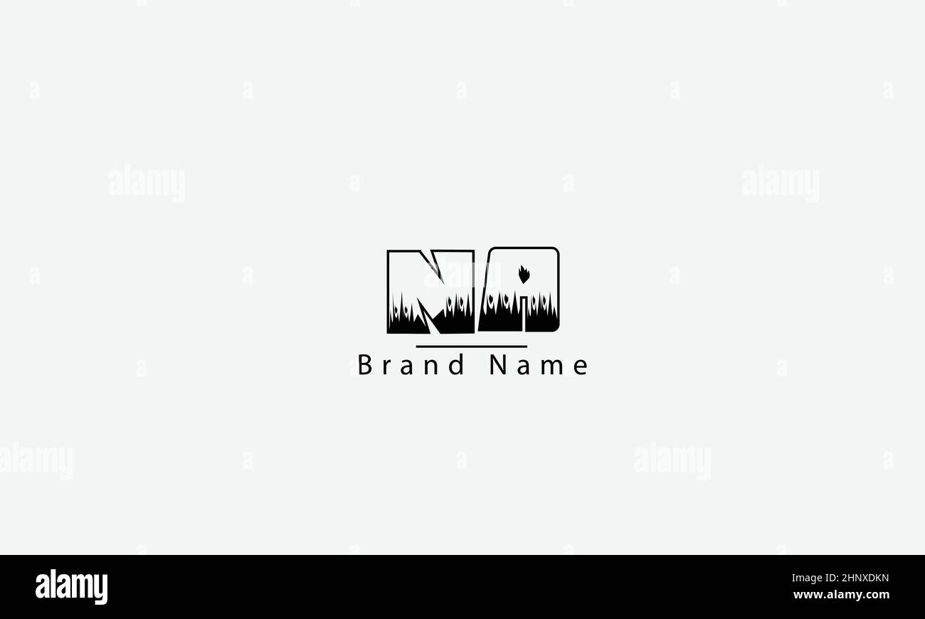 NA UND N Eine abstrakte Vektor-Logo-Monogramm-Vorlage Stock Vektor