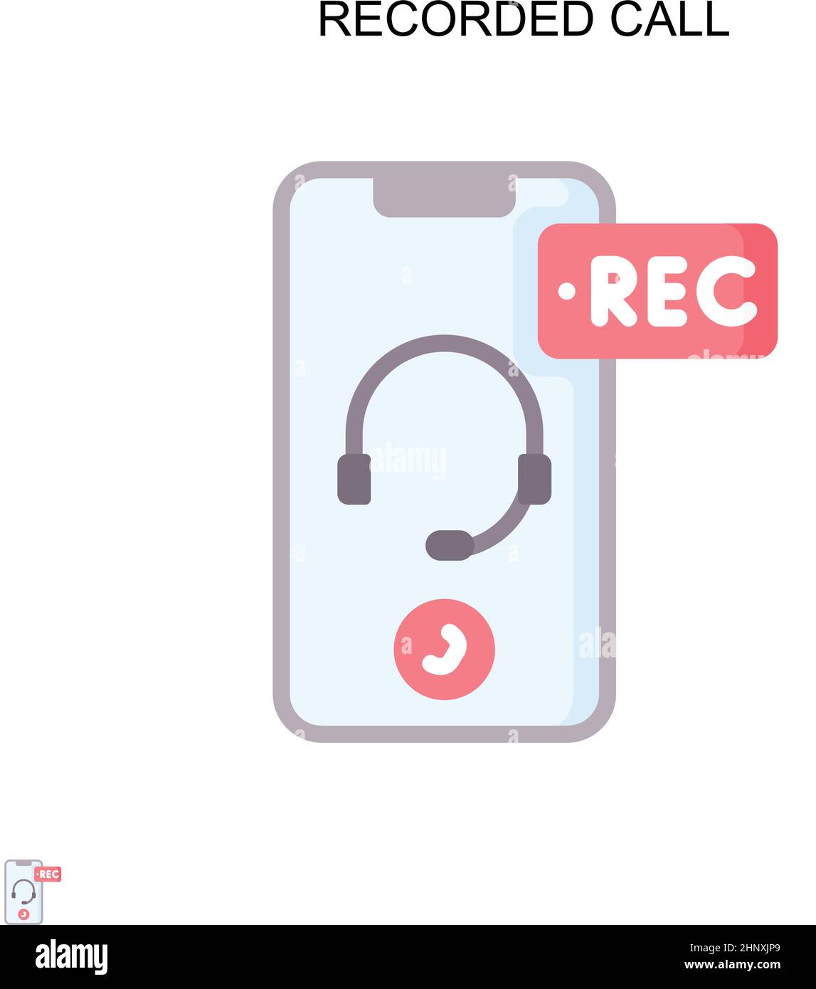 Einfaches Vektorsymbol für aufgezeichnete Anrufe. Illustration Symbol Design-Vorlage für Web mobile UI-Element. Stock Vektor
