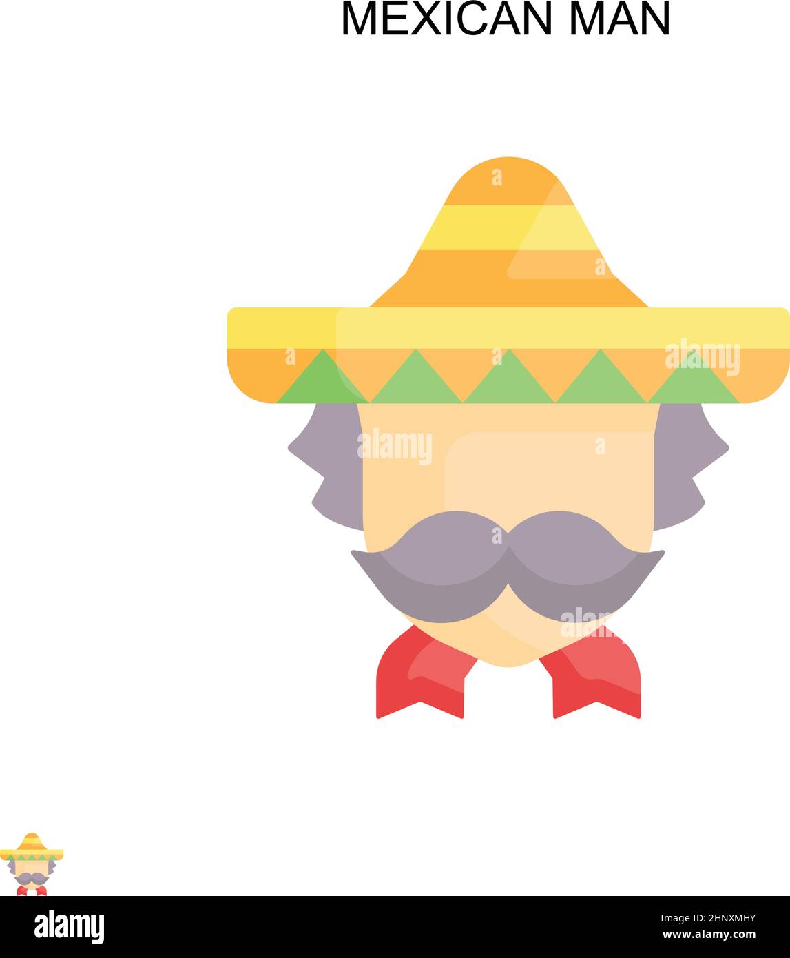 Mexikanischer Mann einfaches Vektor-Symbol. Illustration Symbol Design-Vorlage für Web mobile UI-Element. Stock Vektor Mexikanischer Mann einfaches Vektor-Symbol. Illustration Symbol Design-Vorlage für Web mobile UI-Element. Stock Vektor