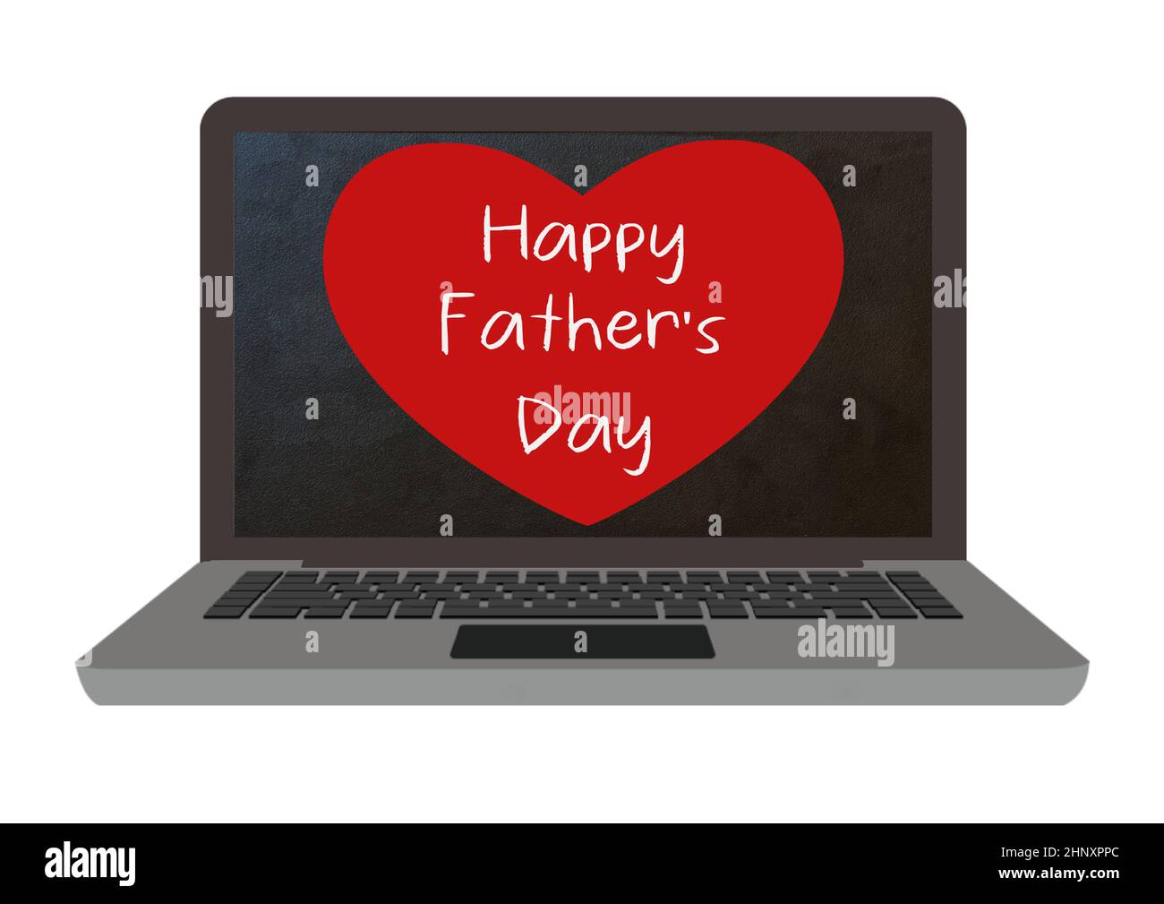 Alles gute zum Vatertag. Motivierendes Zitat auf einem Laptop Stockfoto