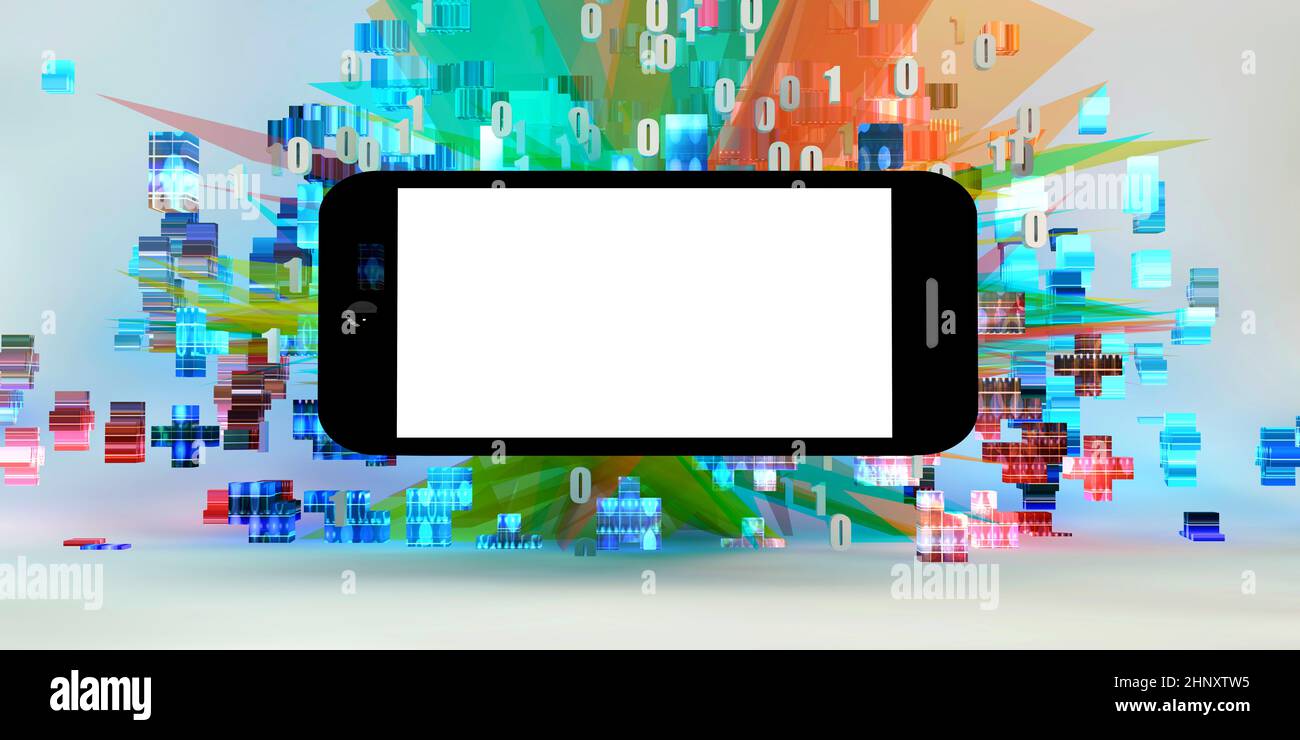 Coole neue App digitale Werbung Handphone Anzeige Stockfoto