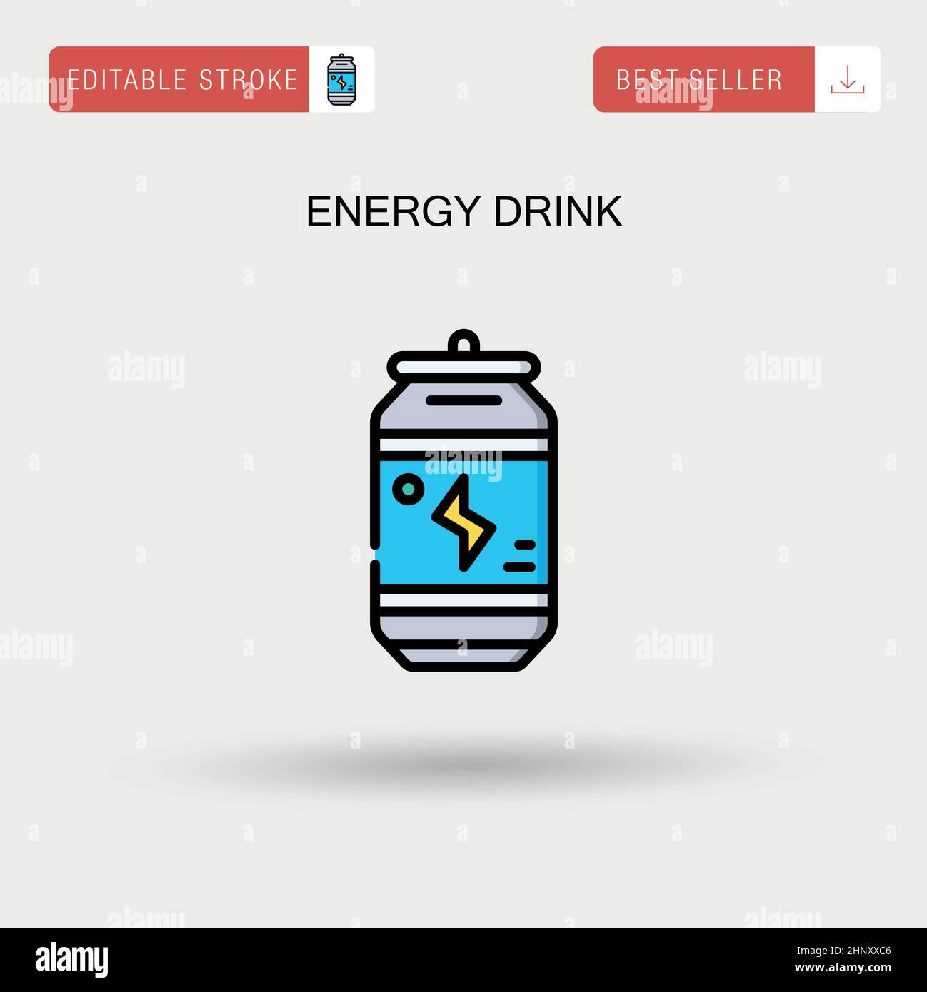 Einfaches Vektorsymbol für Energy Drink. Stock Vektor