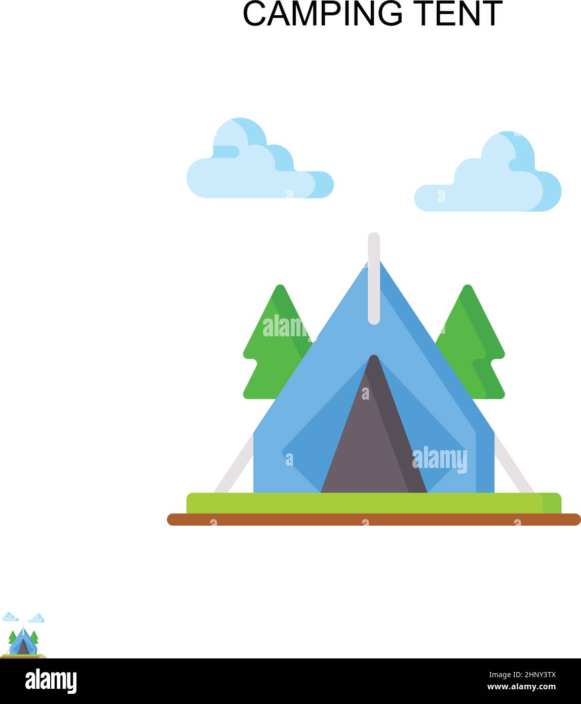 Camping Zelt einfaches Vektor-Symbol. Illustration Symbol Design-Vorlage für Web mobile UI-Element. Stock Vektor