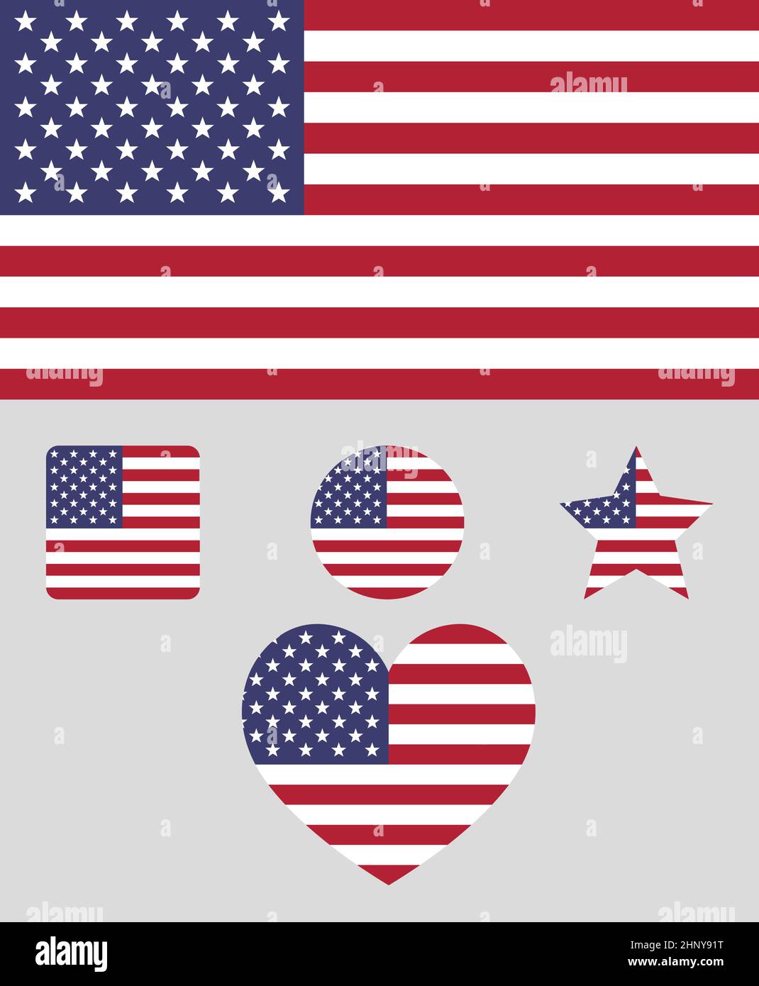 Flagge der Vereinigten Staaten von Amerika Stock Vektor