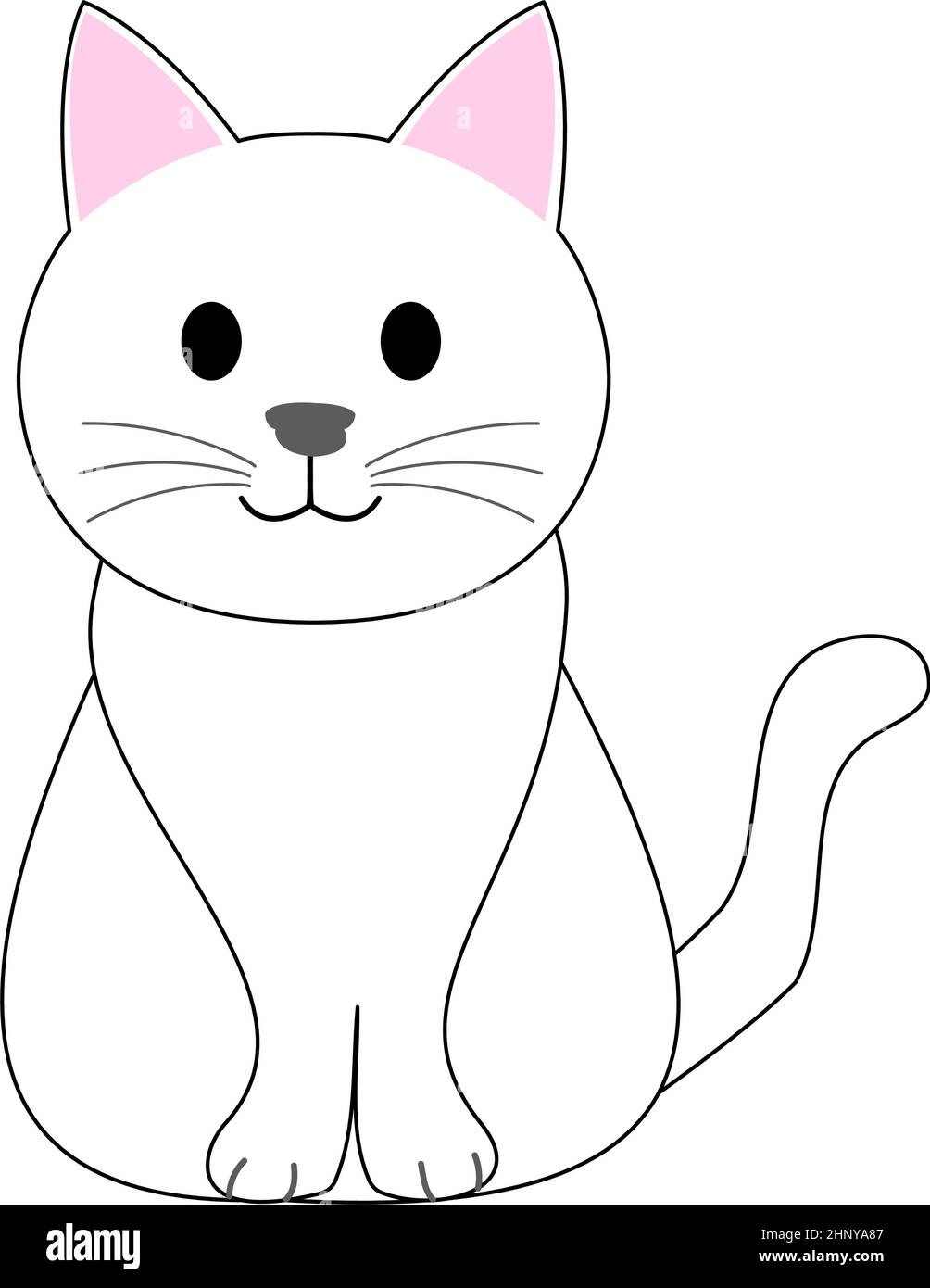 Eine weiße Katze mit weißem Hintergrund Stockfoto