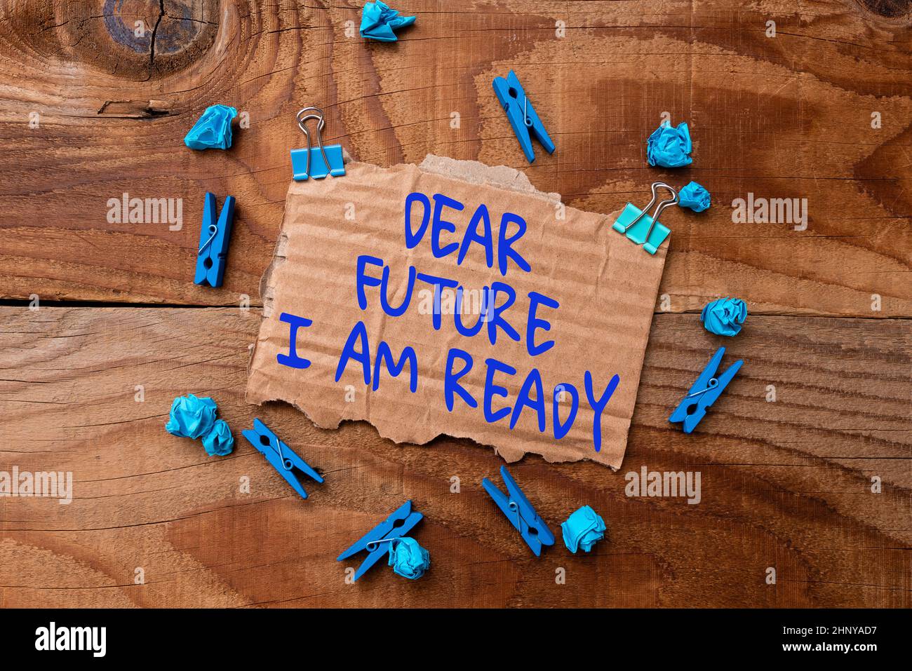 Textschild zeigt Liebe Zukunft Ich bin bereit, Wort geschrieben auf staatliche Aktion Situation, die voll vorbereitet bunte Perpective positive Thinking Creative I Stockfoto