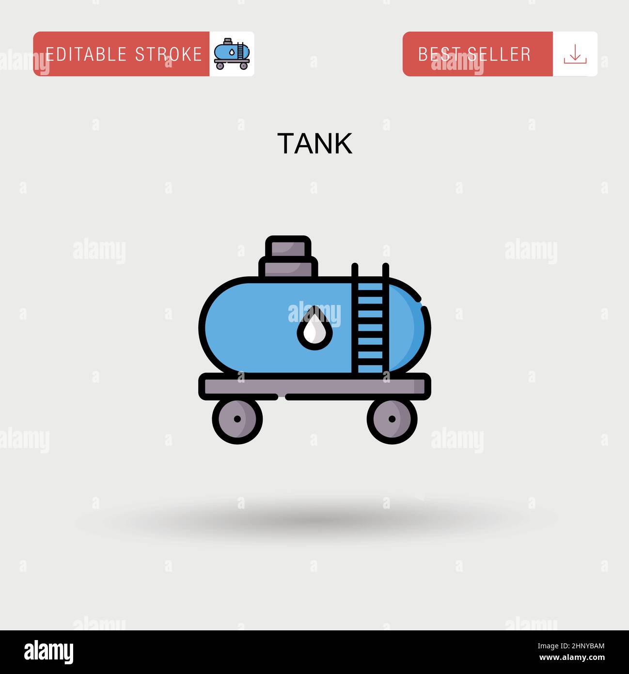 Einfaches Vektorsymbol für den Tank. Stock Vektor