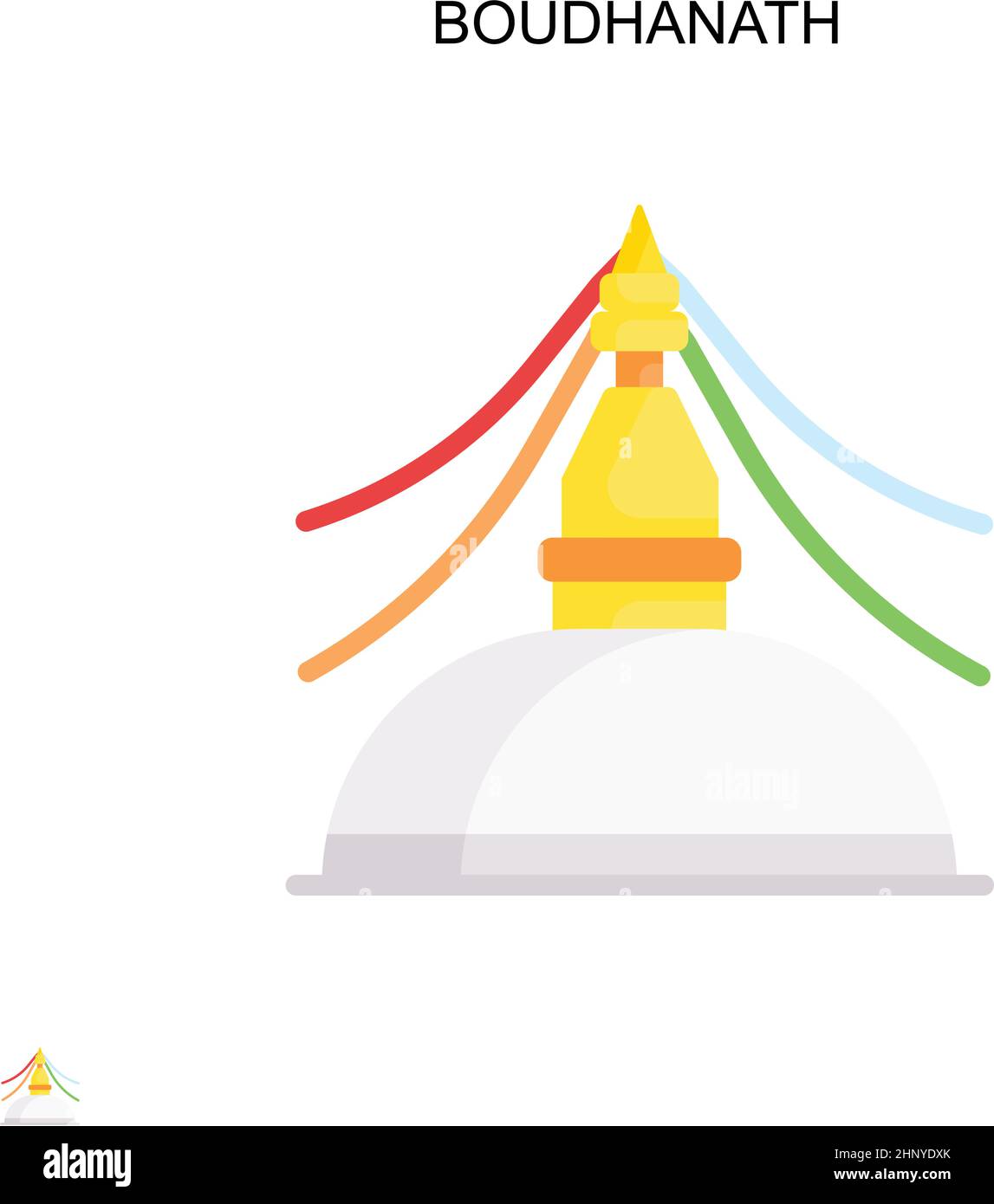 Einfaches Vektorsymbol von Boudhanath. Illustration Symbol Design-Vorlage für Web mobile UI-Element. Stock Vektor