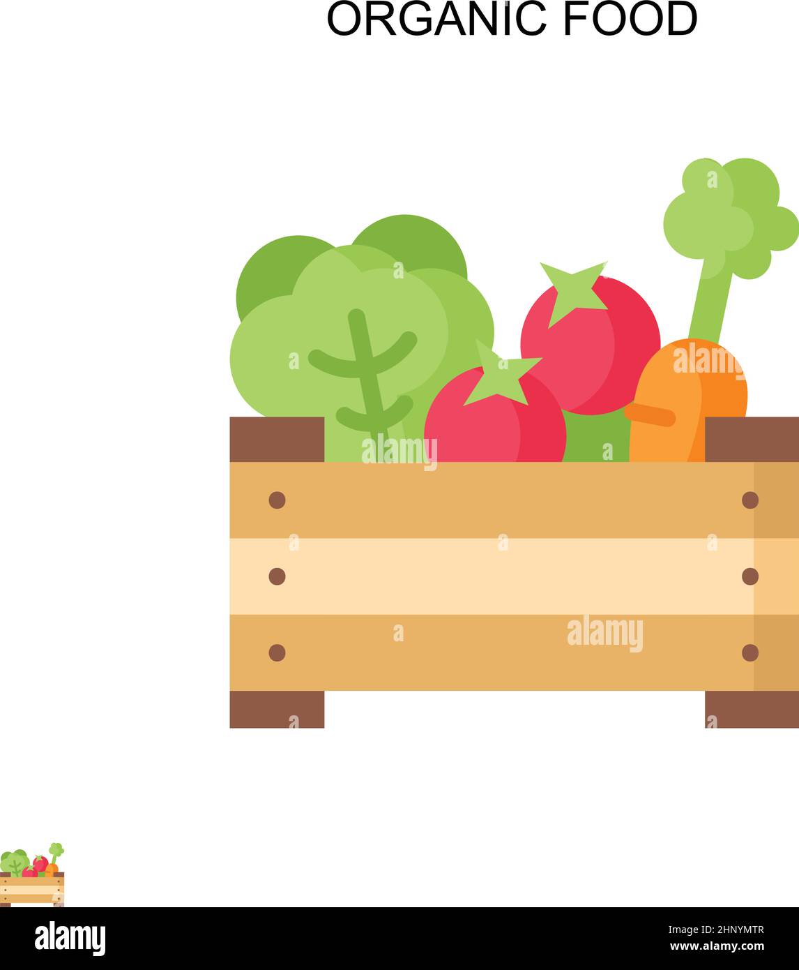 Einfaches Vektor-Symbol für Bio-Lebensmittel. Illustration Symbol Design-Vorlage für Web mobile UI-Element. Stock Vektor