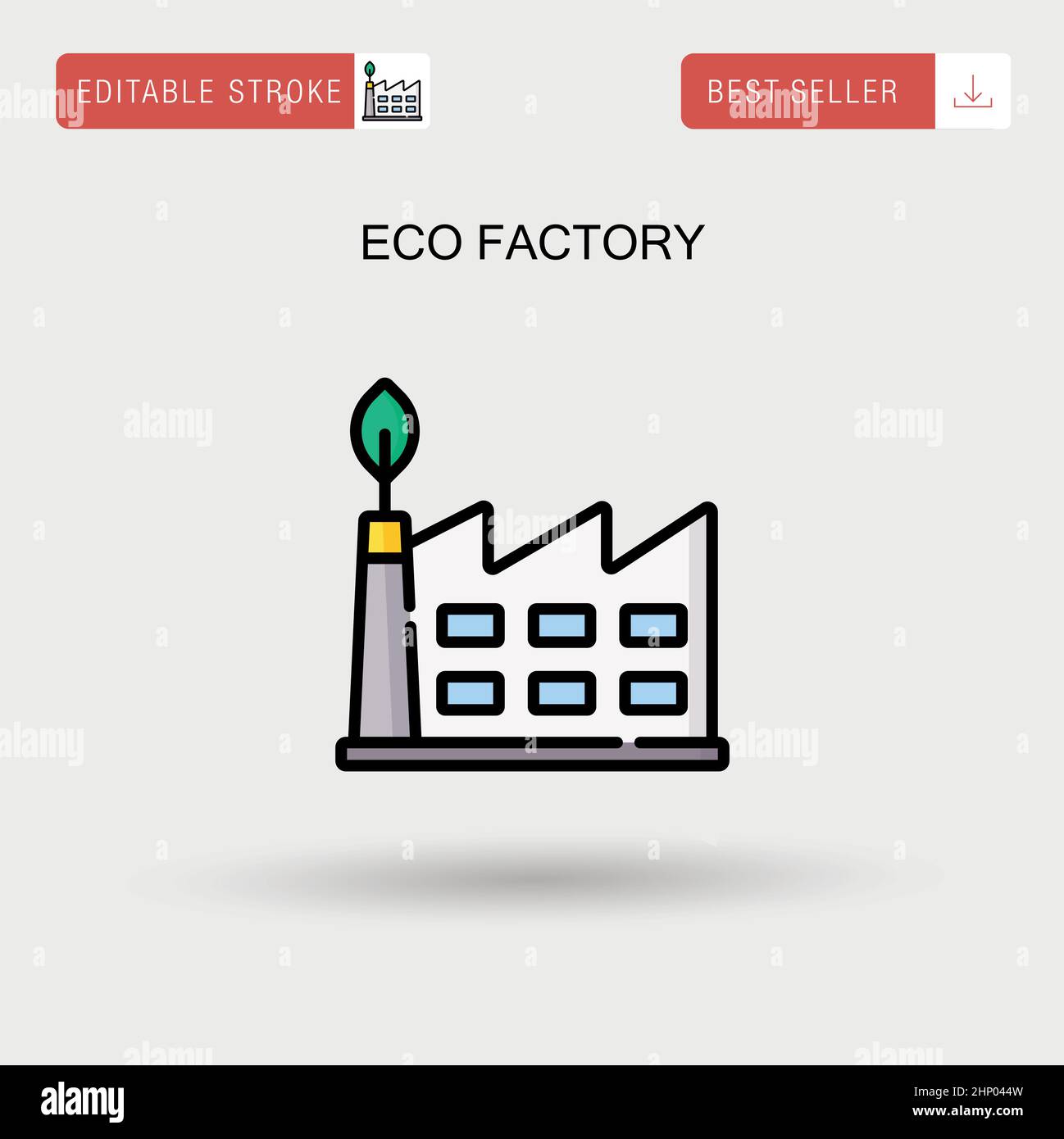 Eco Factory einfaches Vektorsymbol. Stock Vektor