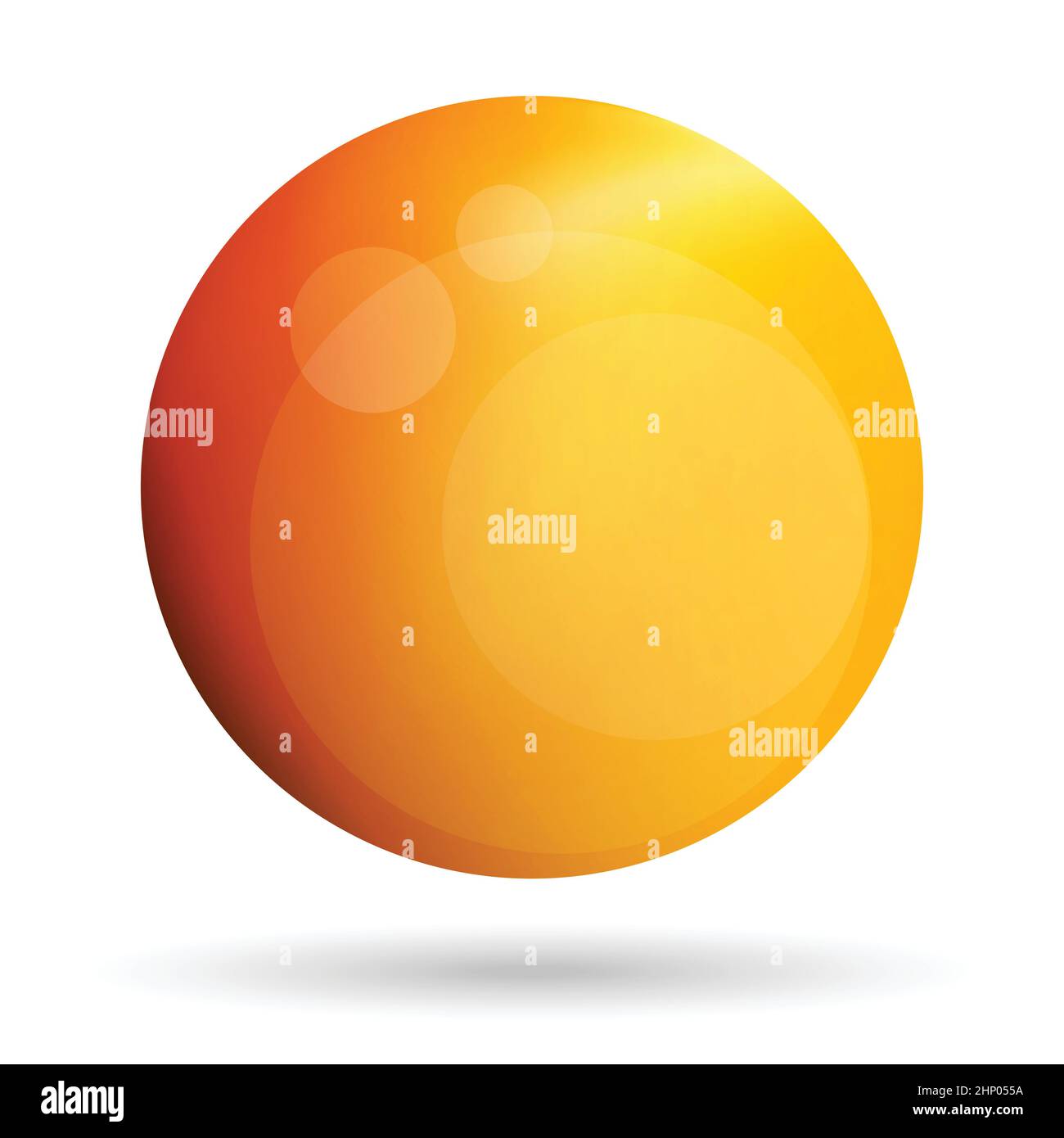 Glas gelb, goldene Kugel oder kostbare Perle. Glänzende realistische Kugel, 3D abstrakte Vektorgrafik auf weißem Hintergrund hervorgehoben. Big Metal Stock Vektor