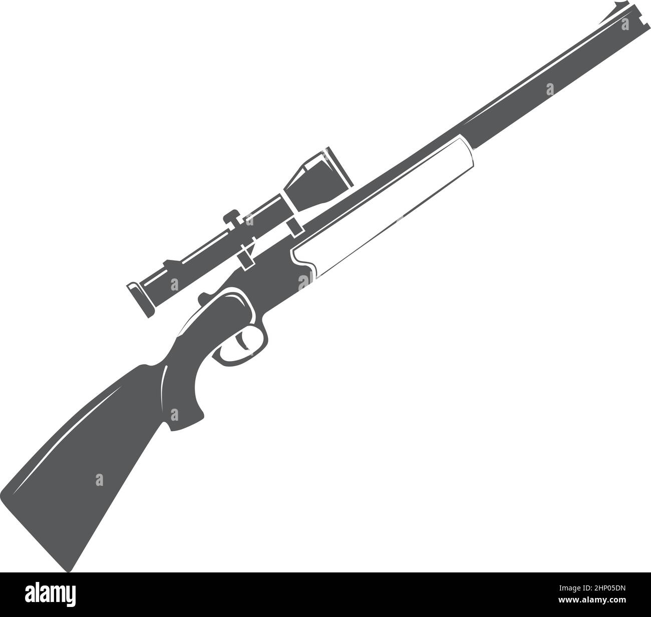 Schrotflinte-Symbol. Long burrel Kanone. Altes Gewehr Stock Vektor