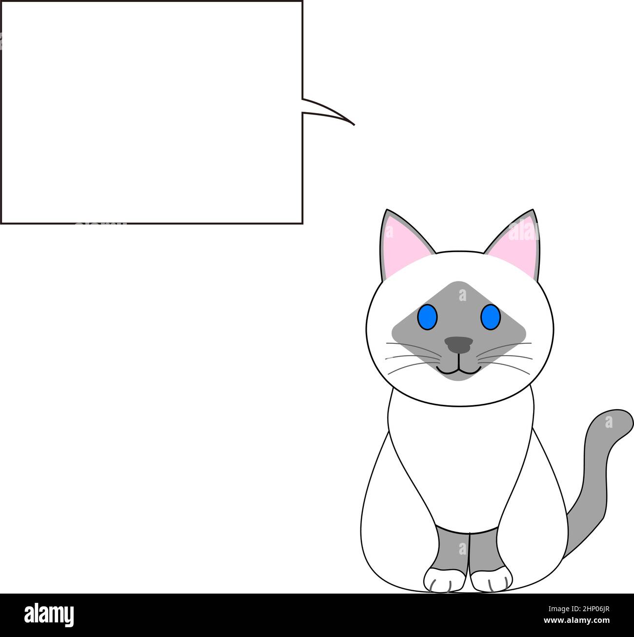 Sprechblase mit einer Birman-Katze Stockfoto