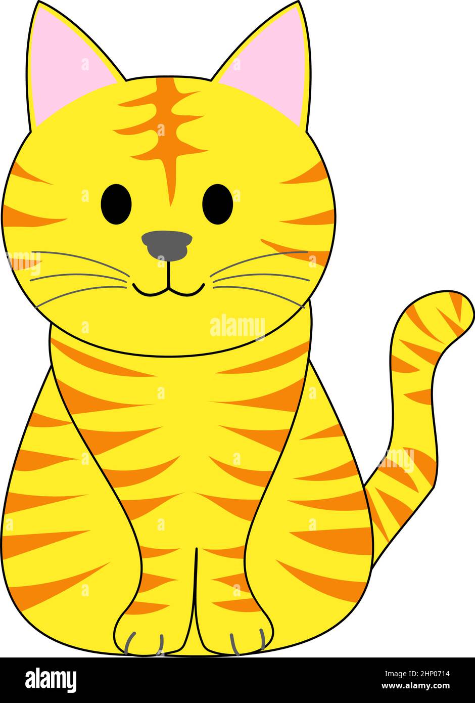 Eine gestromte Katze mit weißem Hintergrund Stockfoto