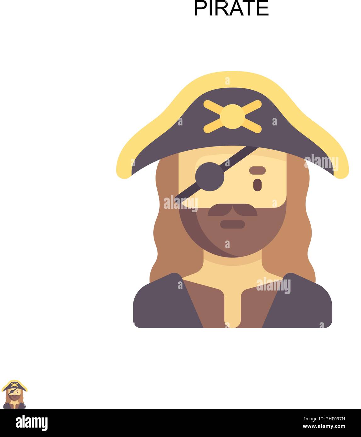 Pirate einfaches Vektor-Symbol. Illustration Symbol Design-Vorlage für Web mobile UI-Element. Stock Vektor