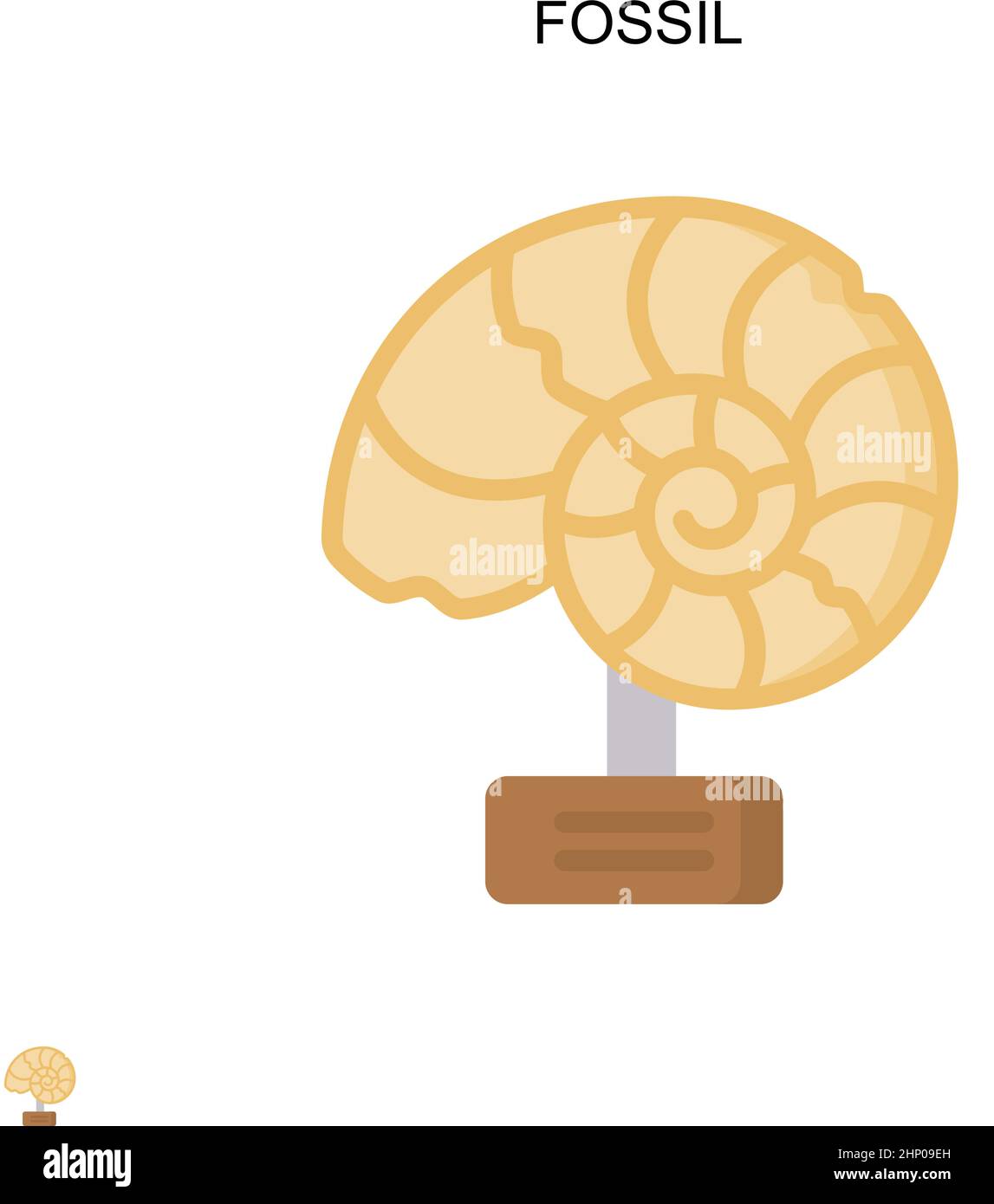 Fossil einfaches Vektor-Symbol. Illustration Symbol Design-Vorlage für Web mobile UI-Element. Stock Vektor