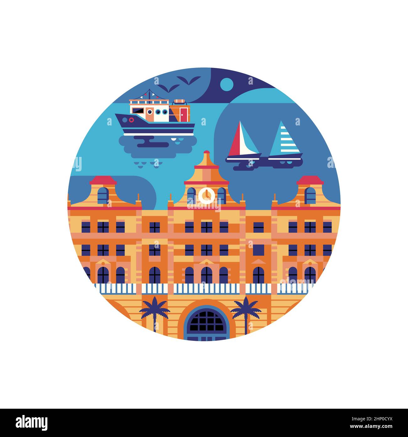 Haydarpasa Station Istanbul Wahrzeichen in Flat Stock Vektor
