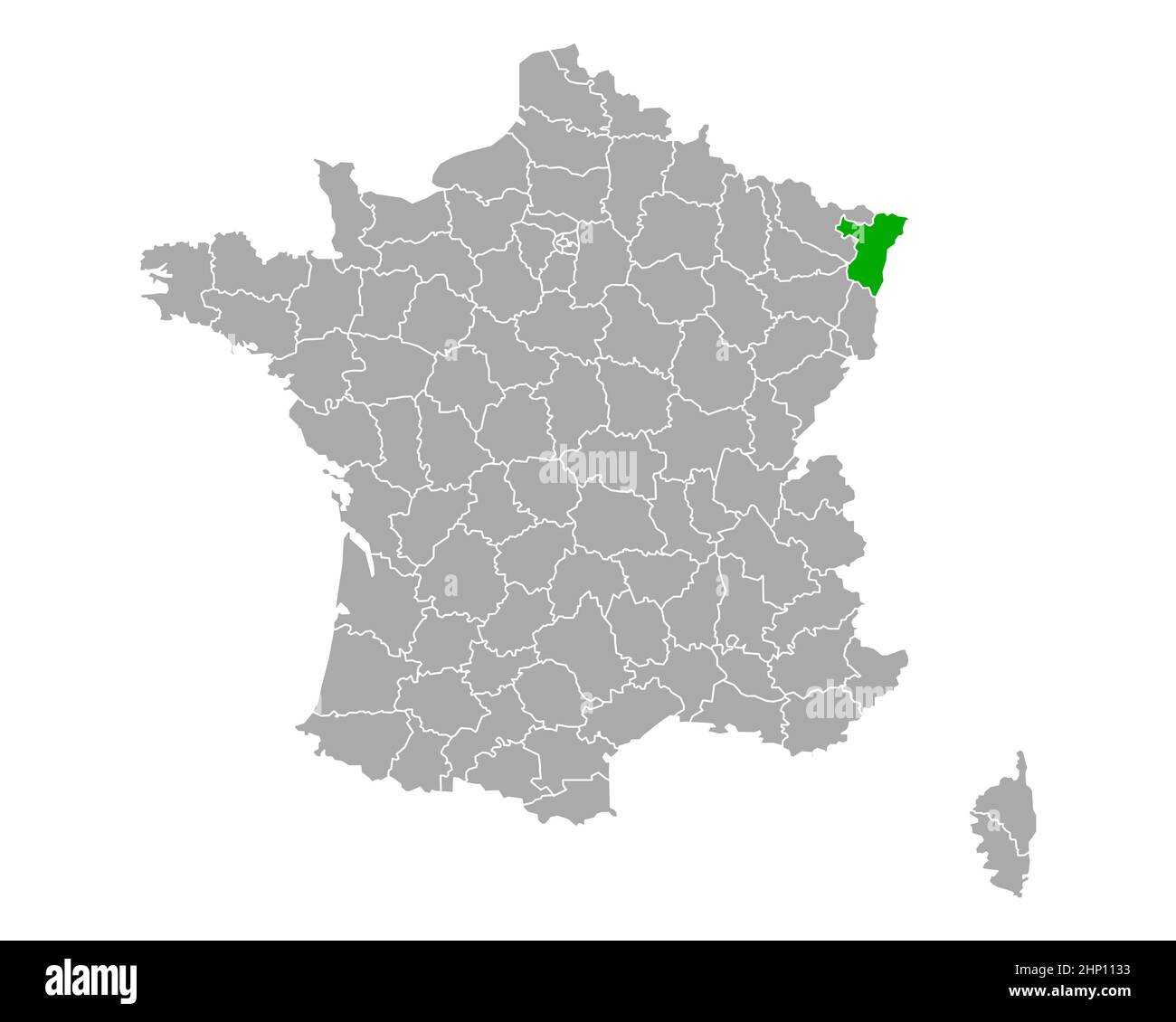 Karte von Bas-Rhin in Frankreich Stockfoto