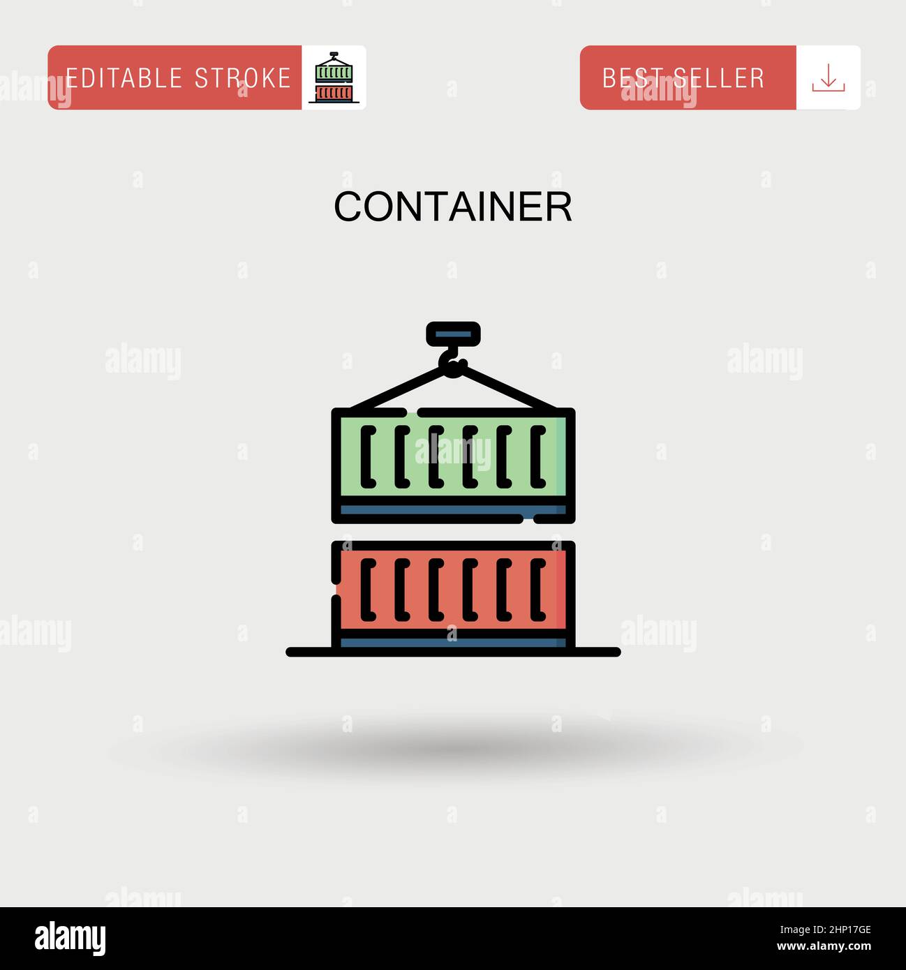Einfaches Vektorsymbol für Container. Stock Vektor
