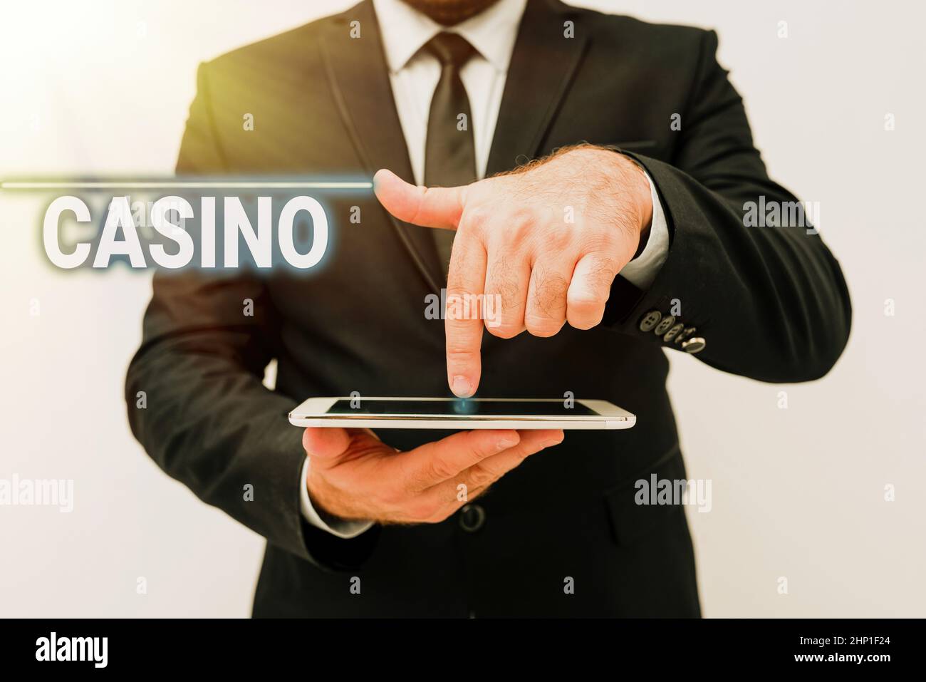 Conceptual Display Casino, Wort für ein Gebäude, in dem Spiele vor allem Roulette- und Kartenspiele gespielt werden, die Ideen der neuen Technologie präsentieren, die Te diskutieren Stockfoto