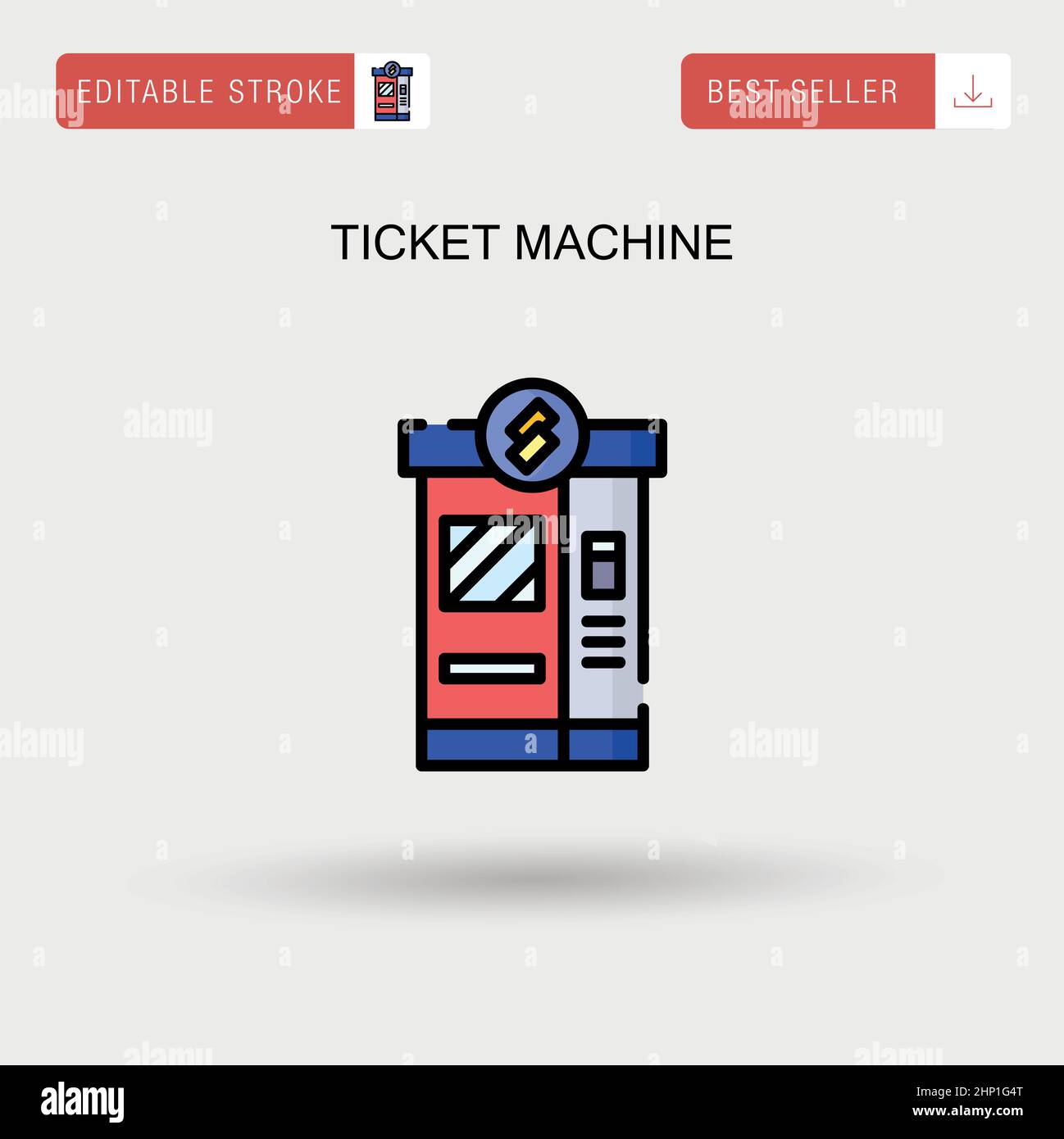 Ticket-Maschine einfaches Vektor-Symbol. Stock Vektor