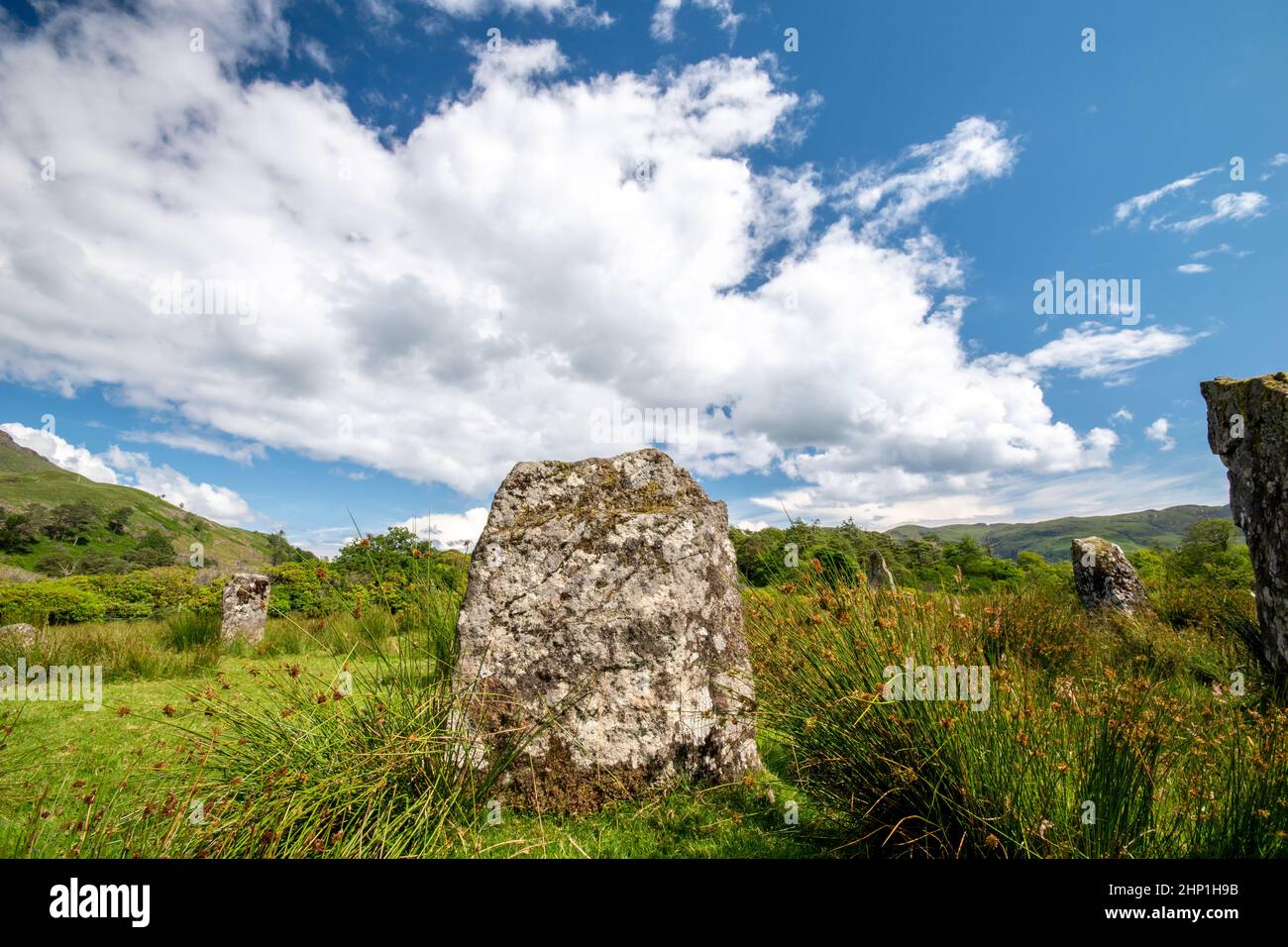 Lochbuie Standing Stones auf der Isle of Mull, Schottland Stockfoto
