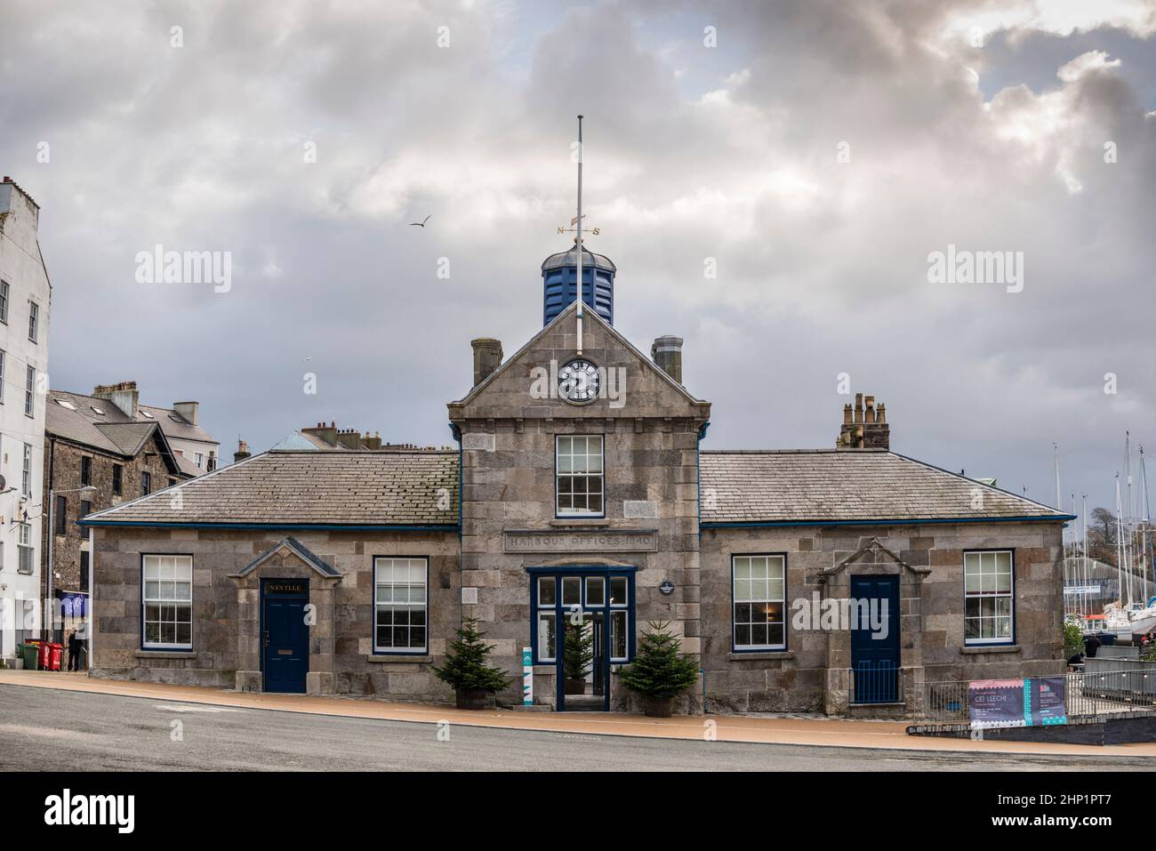 Hafenbüros, Caernarfon, Gwynedd, Wales Stockfoto