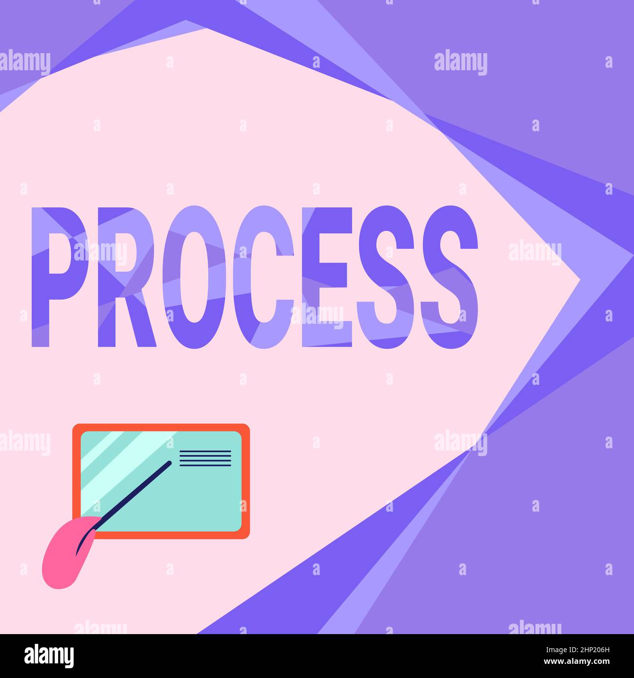 Schilderdarstellung, Konzeptfoto Standardverfahren für den Umgang mit einem bestimmten Job Regelsystem Kartenzeichnung mit dem Hand-Pointing-Stick bei SMA Stockfoto