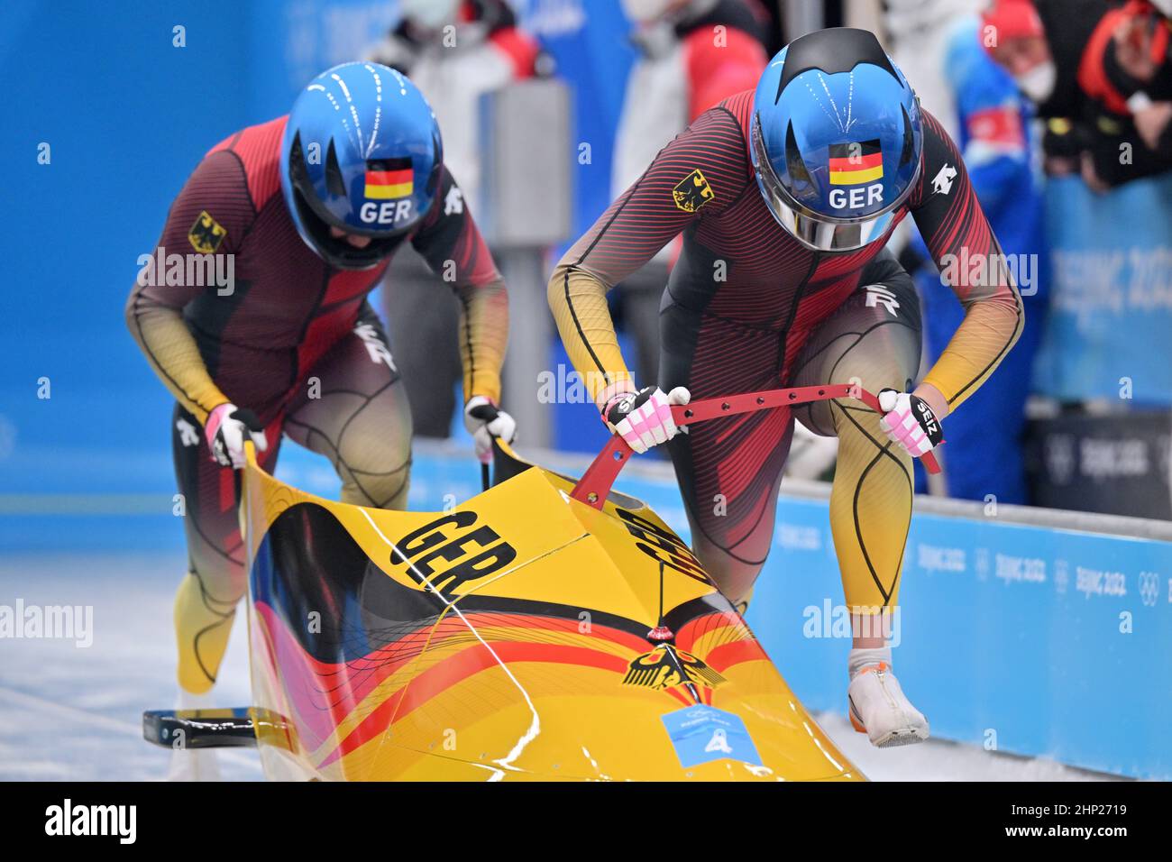 18. Februar 2022, China, Yanqing Bob, Olympische Spiele, zweiMann