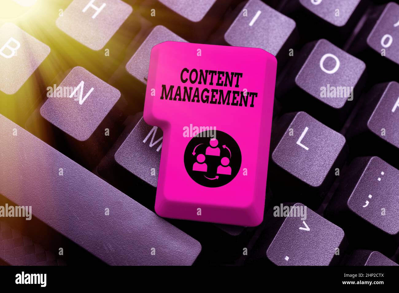 Konzeptionelle Darstellung Content Management, Konzept Bedeutung Prozess, der sammelt Management und veröffentlichen Informationen Abstract Giving Story Writing Tips, Offeri Stockfoto