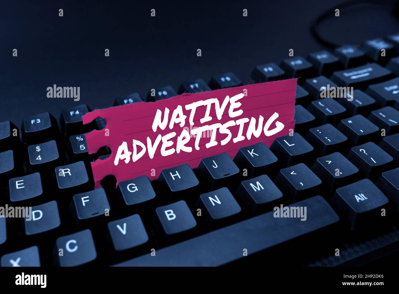 Sign Display Native Advertising, Business Approach Online Paid Ads Match the Form function of webpage downloading and writing Online Content, Abstr Stockfoto
