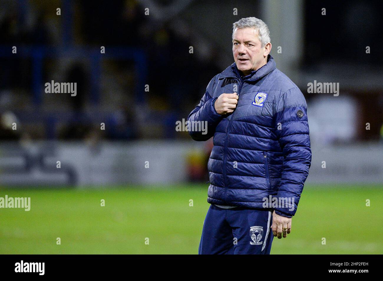 Warrington, England - 17. Februar 2022 - Warrington Wolves Head Coach Daryl Powell während der Rugby League Betfred Super League Runde 2 Warrington Wolves vs Castleford Tigers im Halliwell Jones Stadium, Warrington, Großbritannien Dean Williams Stockfoto