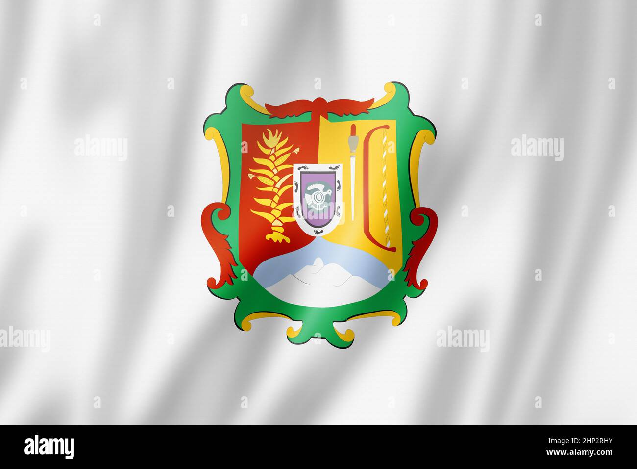 Nayarit State Flag, Mexiko winkende Banner-Sammlung. 3D Abbildung Stockfoto