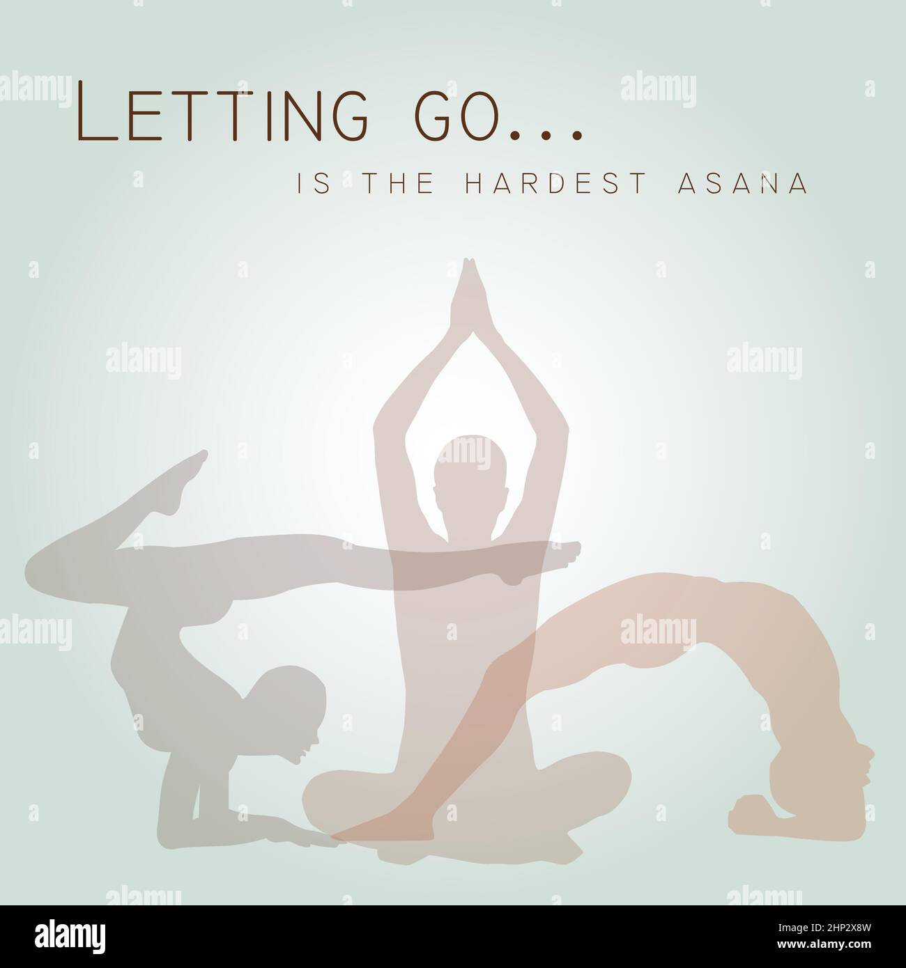 Loslassen ist die härteste Asana Yoga Zitate Stock Vektor