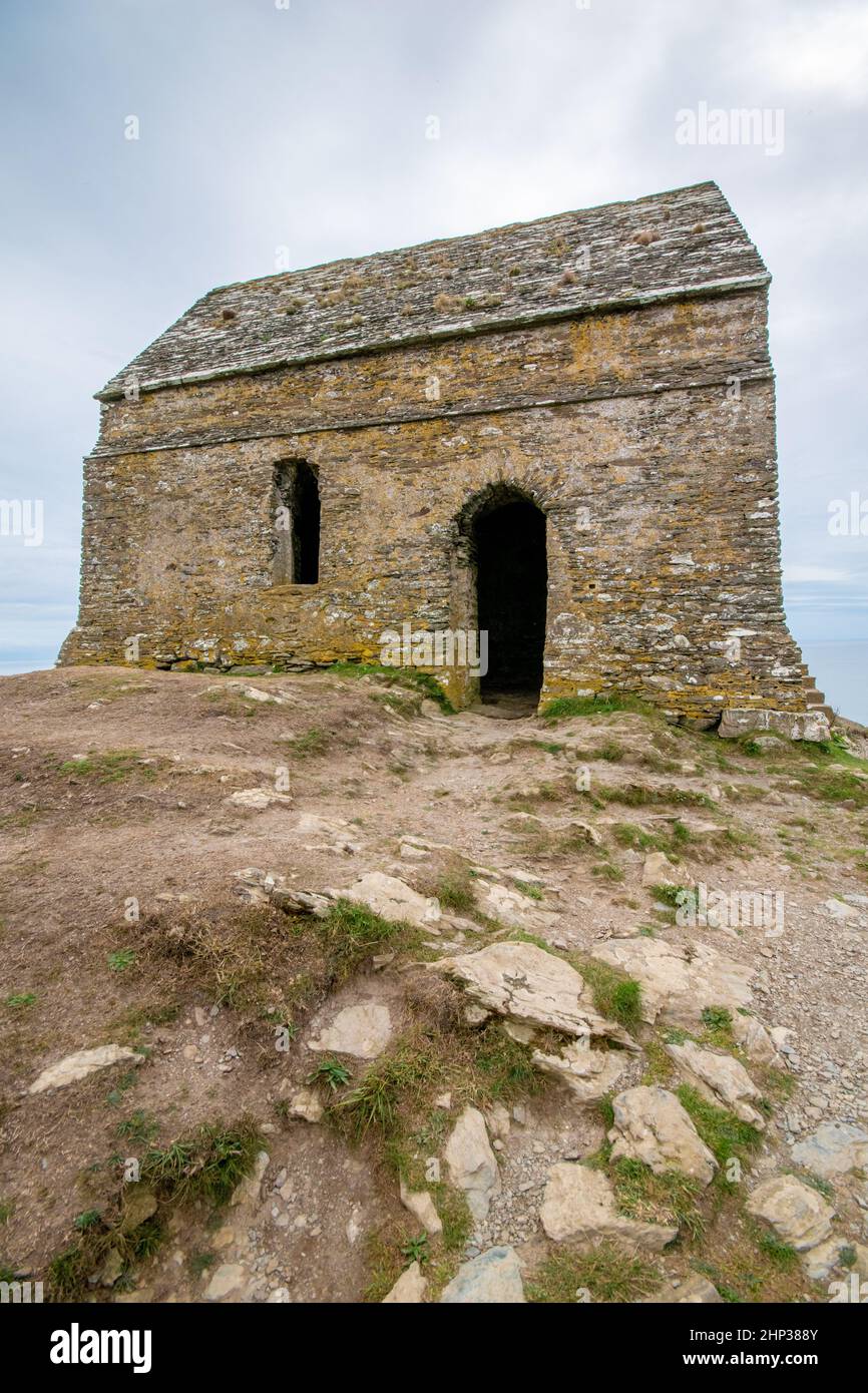 St. Michaels Chapel in Rame Head in Cornwall, Großbritannien Stockfoto