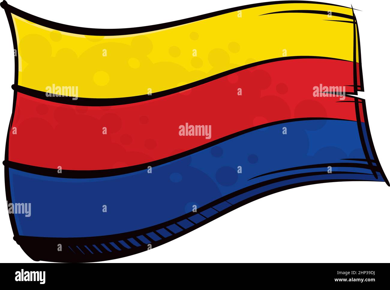 Gemalte Nordholland Region Niederlande Flagge winken im Wind Stock Vektor