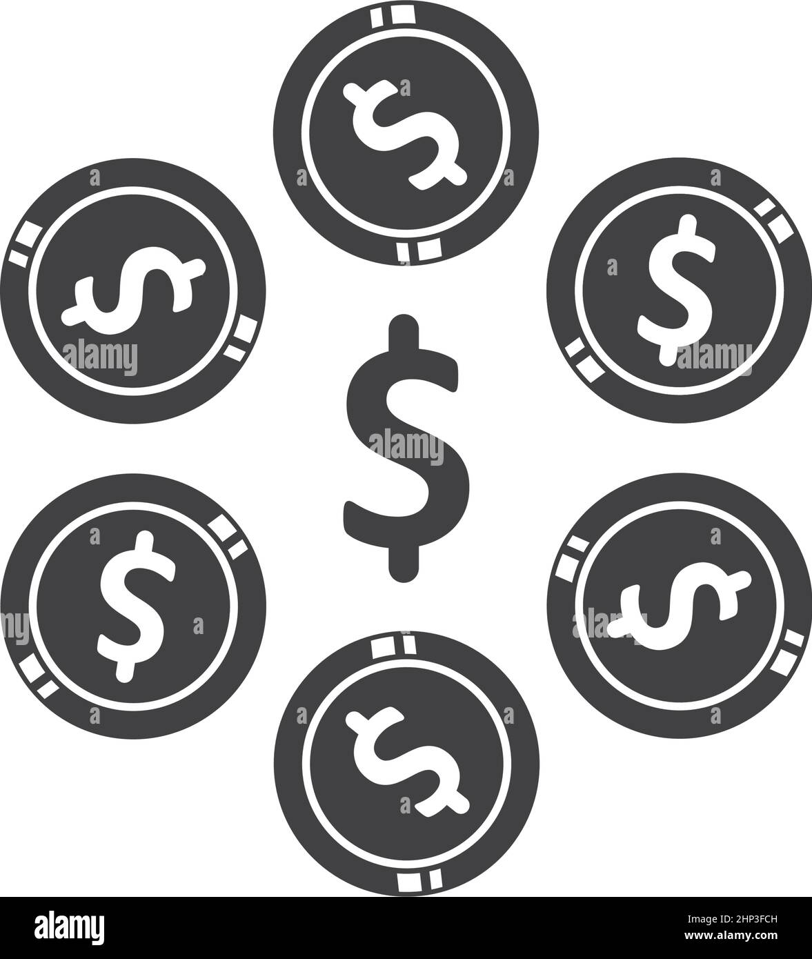 Abbildung des Symbols für Münzgeld Stock Vektor