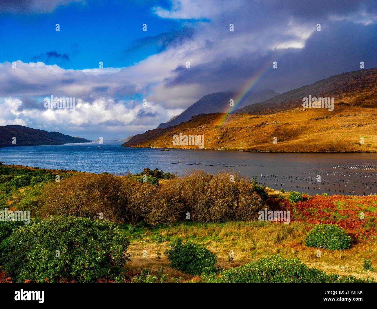 Killary Harbour Fjord, County Galway, County Mayo, Irland Stockfoto