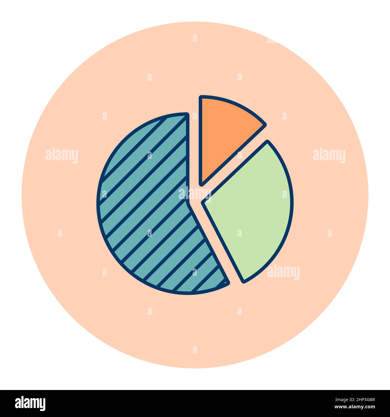 Vektor für flache Symbole im Kreisdiagramm. Finanzzeichen. Graph-Symbol für Ihr Website-Design, Logo, App, UI. Vektorgrafik, EPS10. Stockfoto
