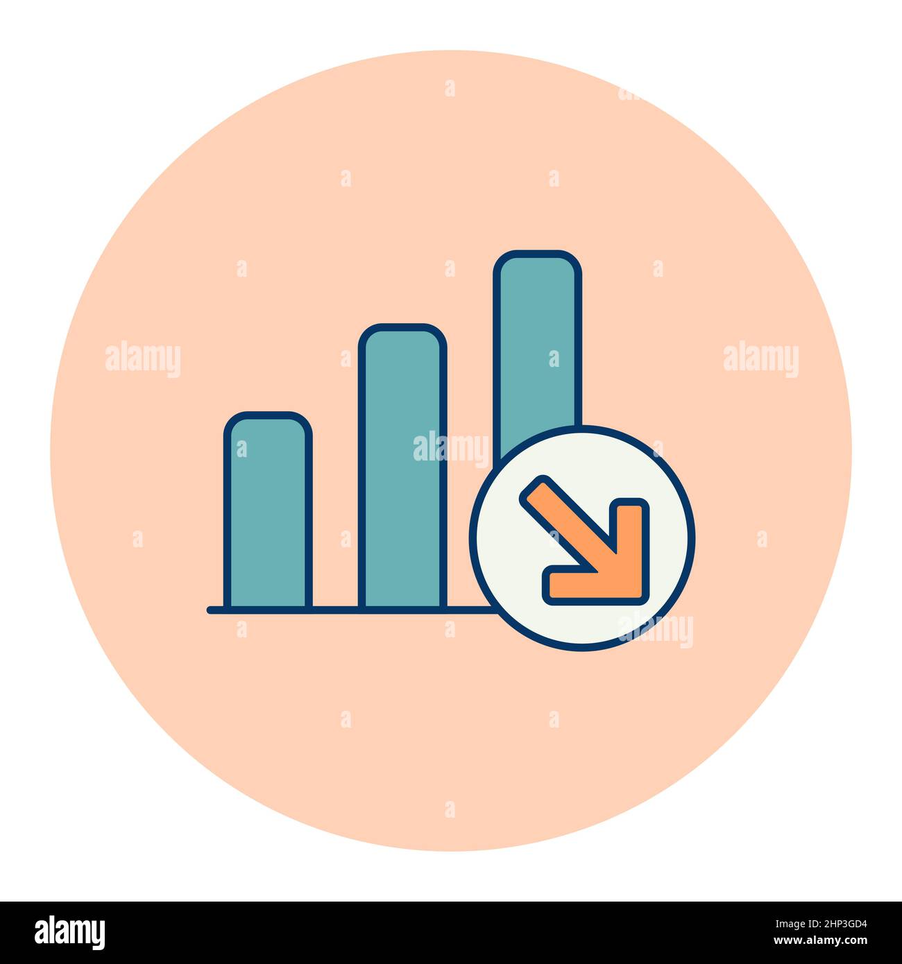 Symbol für flache Kontur verkleinern. Büroschild. Graph-Symbol für Ihr Website-Design, Logo, App, UI. Vektorgrafik Stockfoto