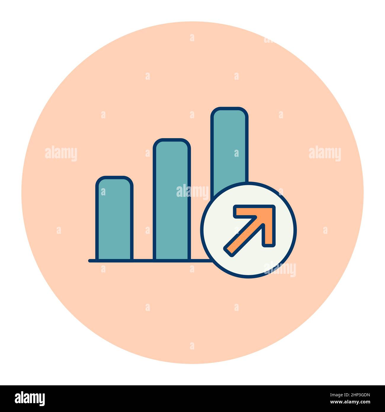 Symbol für flache Darstellung des Wachstumsgraphen. Finanzzeichen. Graph-Symbol für Ihr Website-Design, Logo, App, UI. Vektorgrafik, EPS10. Stockfoto